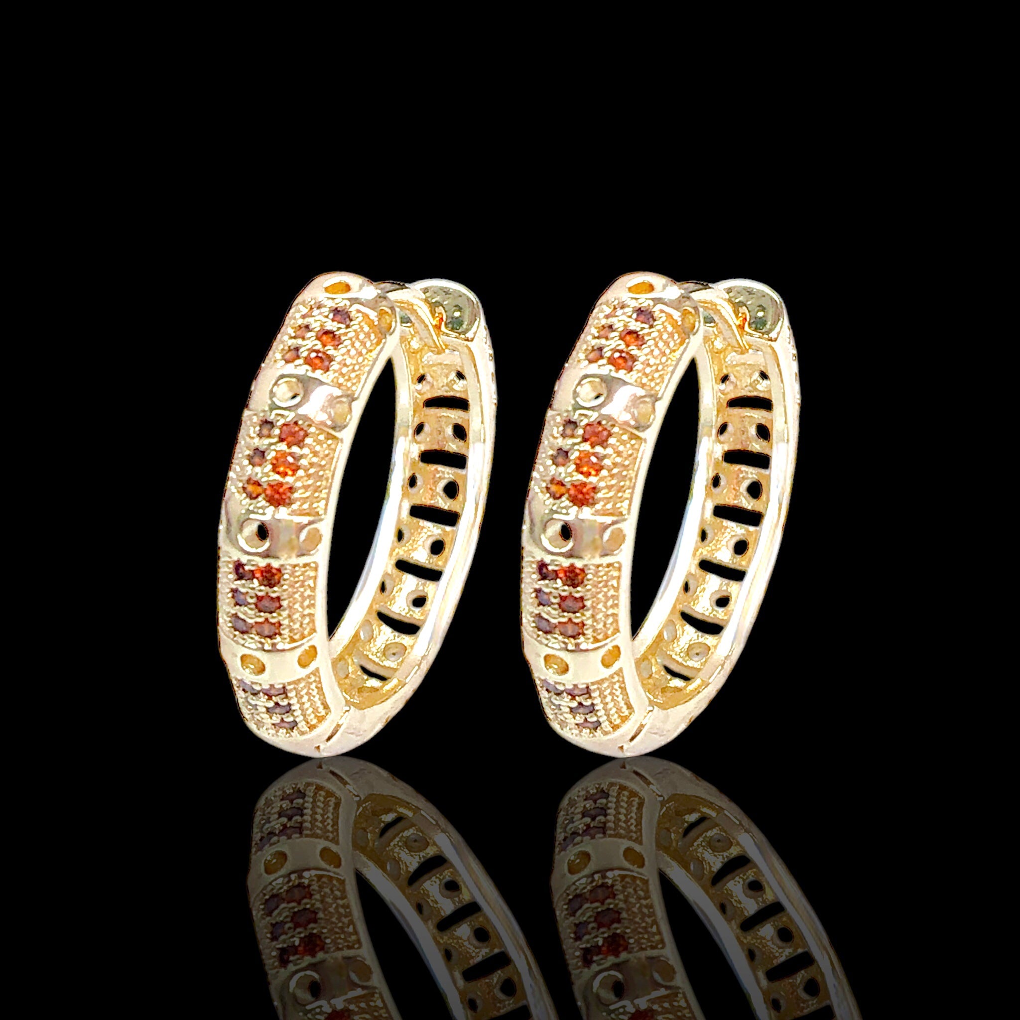 Gold Filled Oro Laminado Icelandic Queen Zirconia Earrings