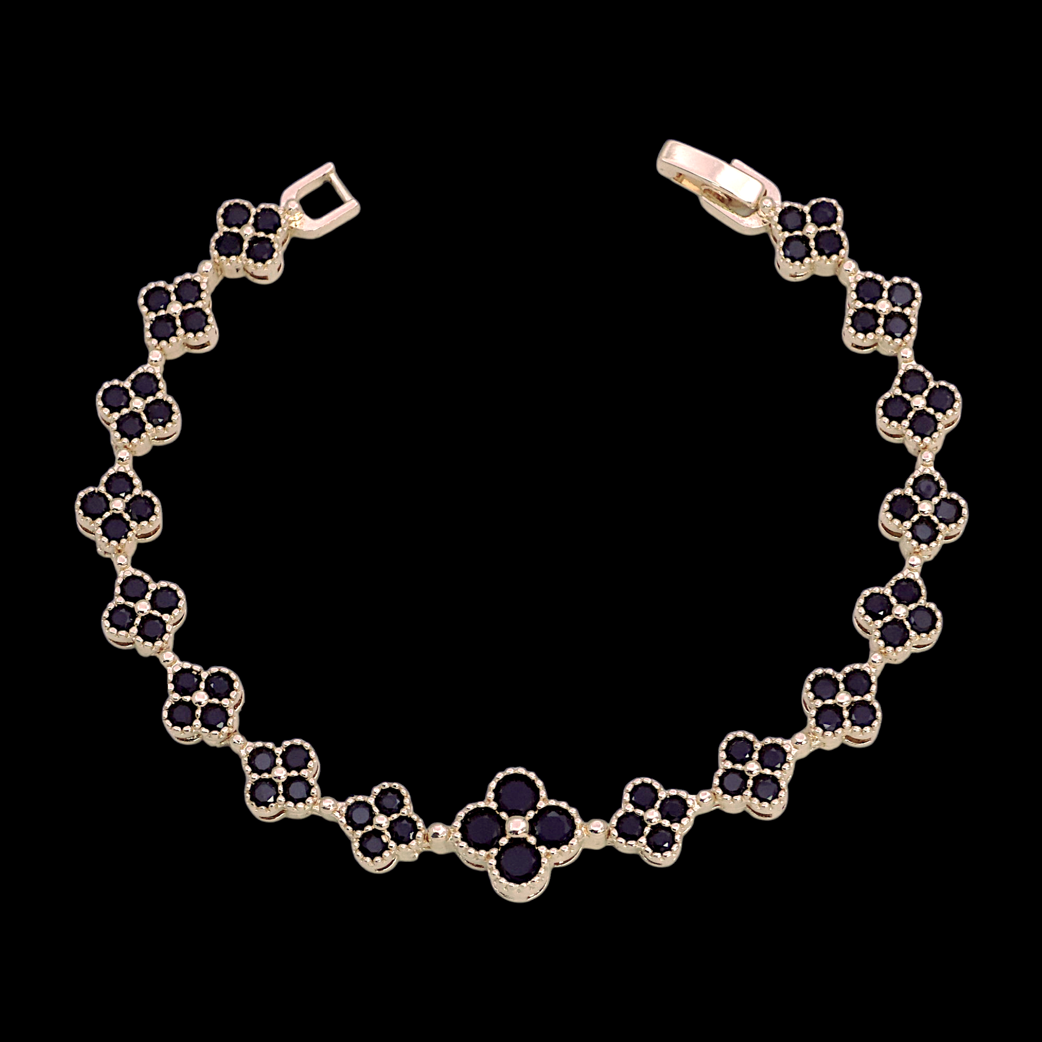 Gold Filled Oro Laminado Infinite Zirconia Blossom Bracelet