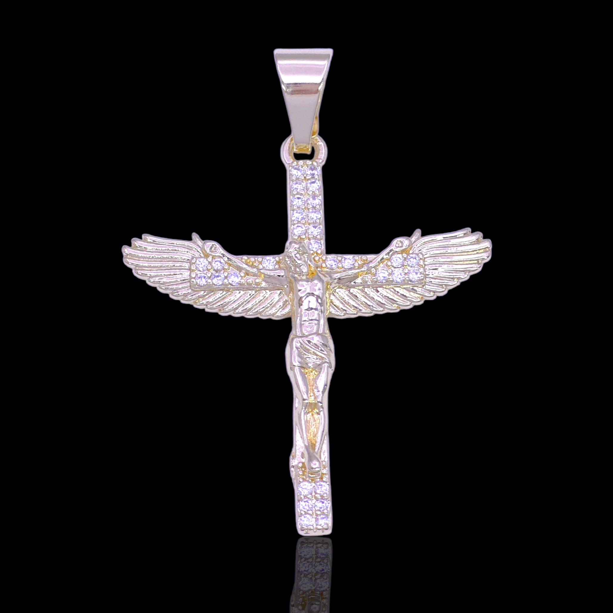 Gold Filled Oro Laminado Jesus Ascension Cross Pendant
