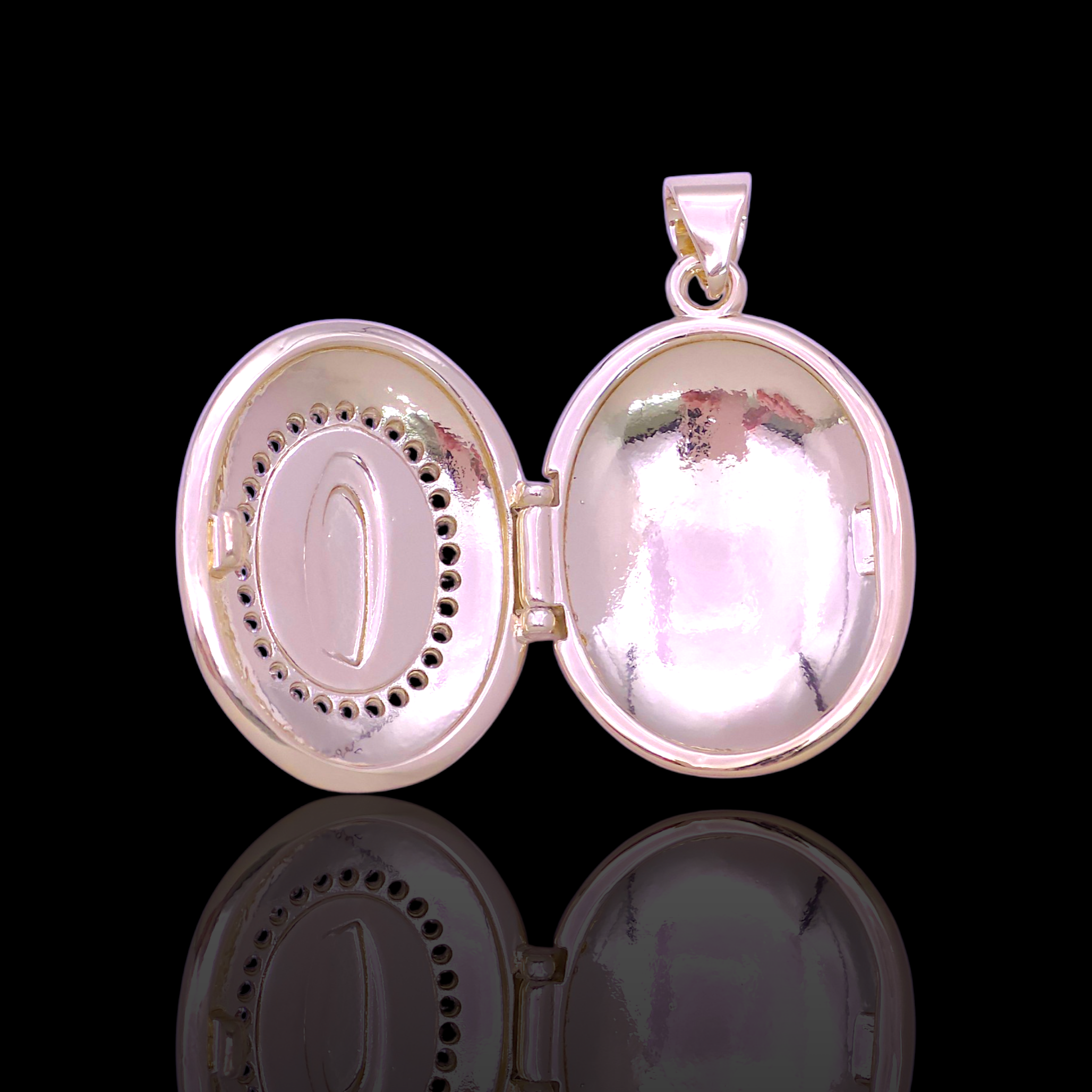 Gold Filled Oro Laminado Lady Guadalupe Oval Locket Pendant