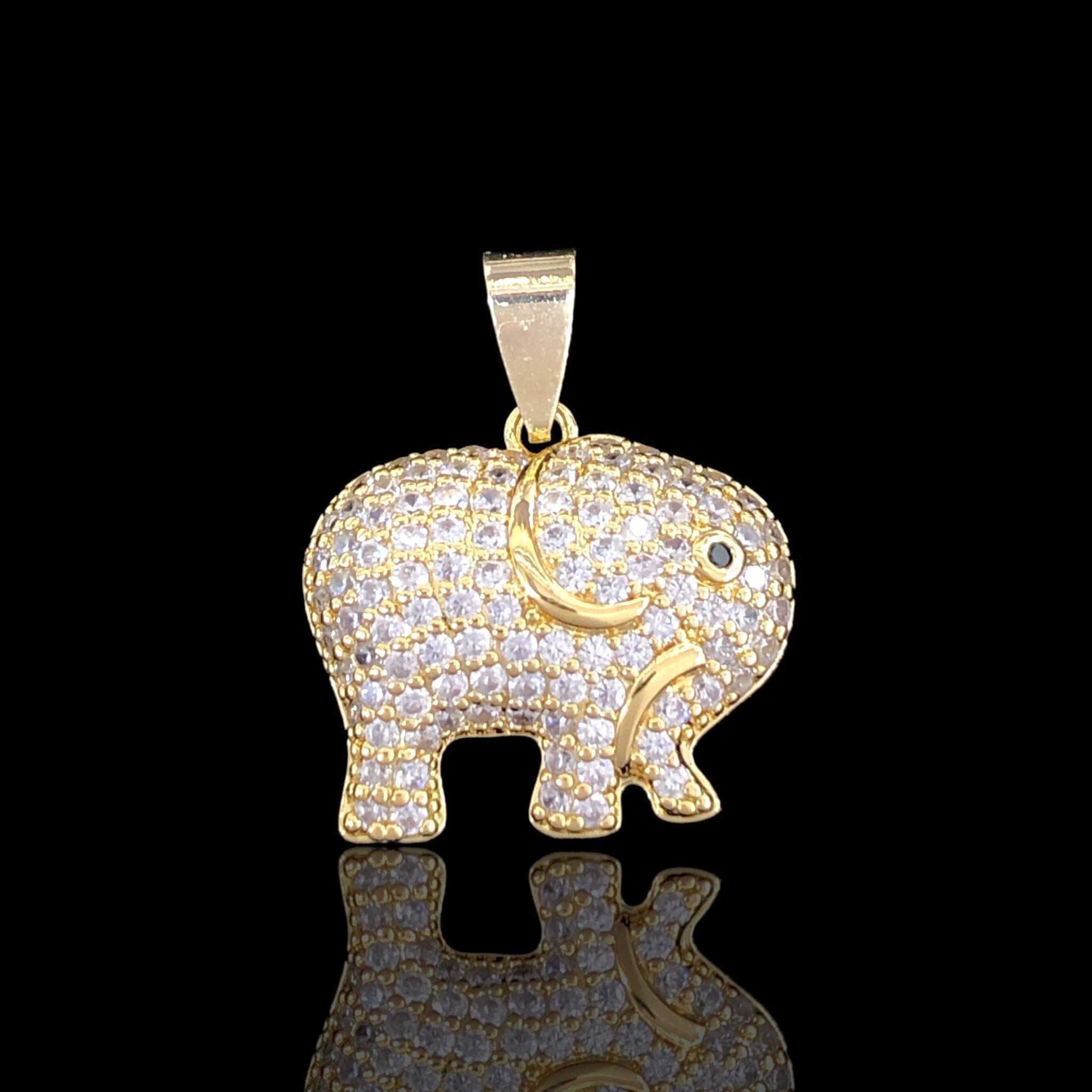 Gold Filled Oro Laminado Lucky Chubby Elephant Pendant