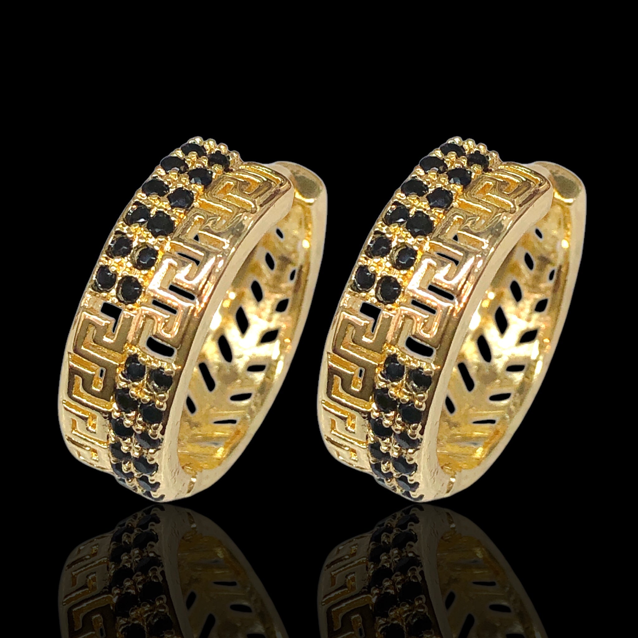 Gold Filled Oro Laminado Lux Romana Hoop Earrings