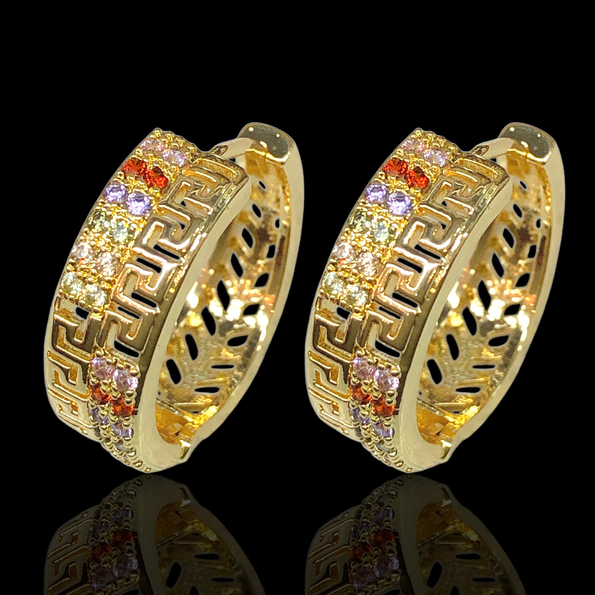 Gold Filled Oro Laminado Lux Romana Hoop Earrings