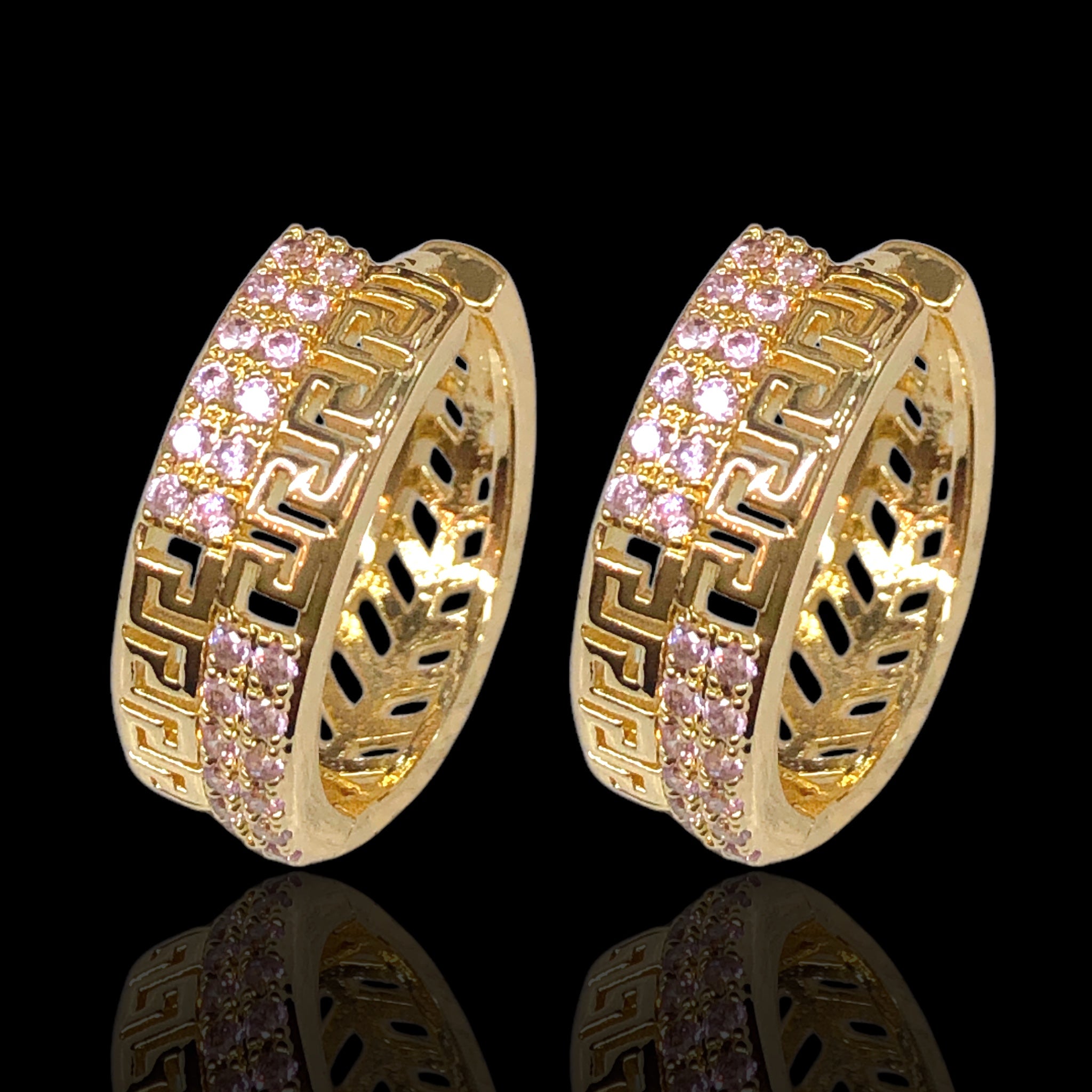Gold Filled Oro Laminado Lux Romana Hoop Earrings