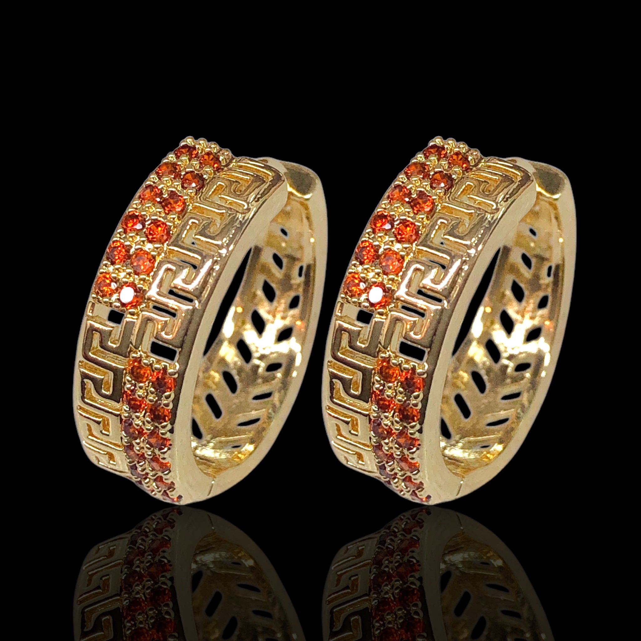 Gold Filled Oro Laminado Lux Romana Hoop Earrings