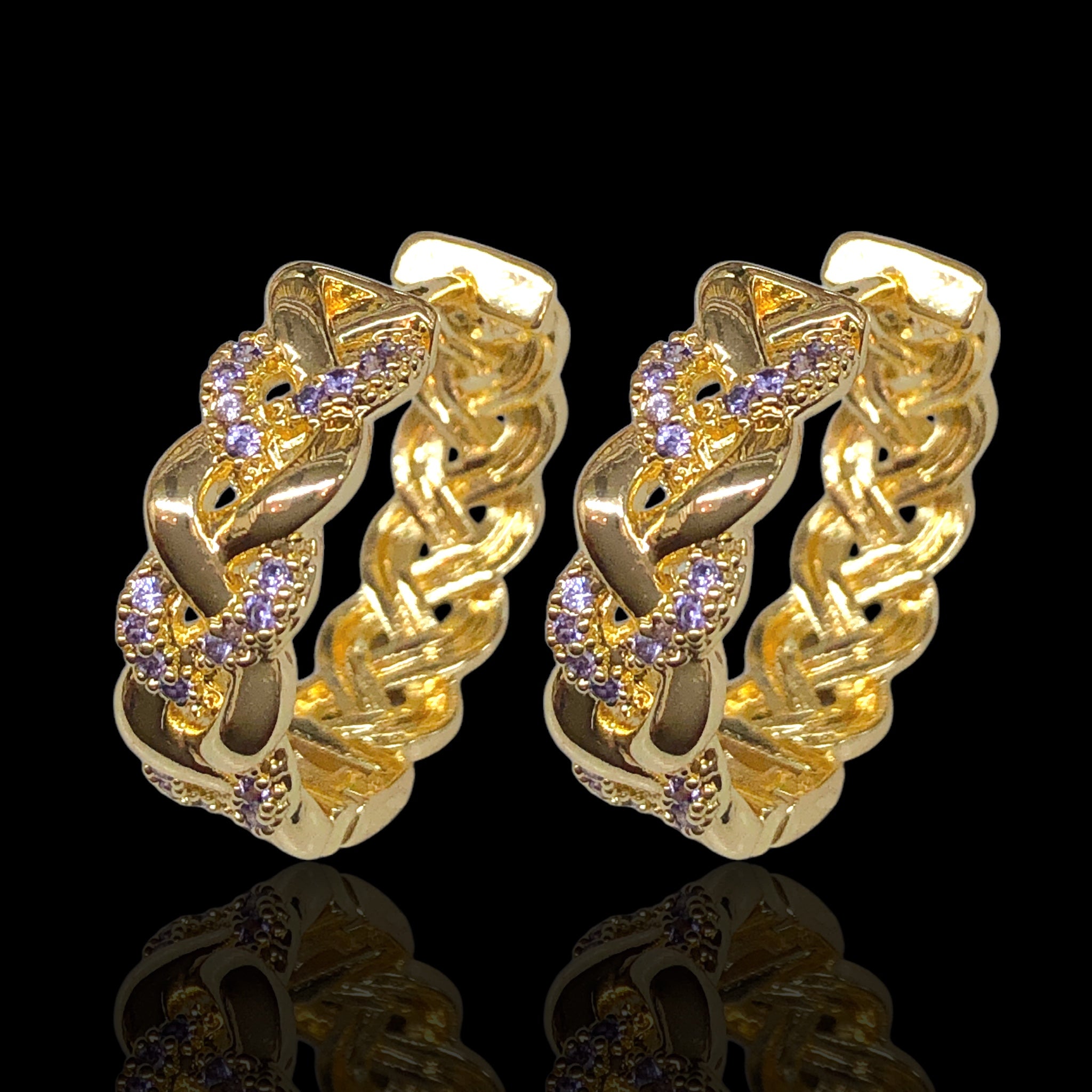 Gold Filled Oro Laminado Luxe Braided Hoop Earrings