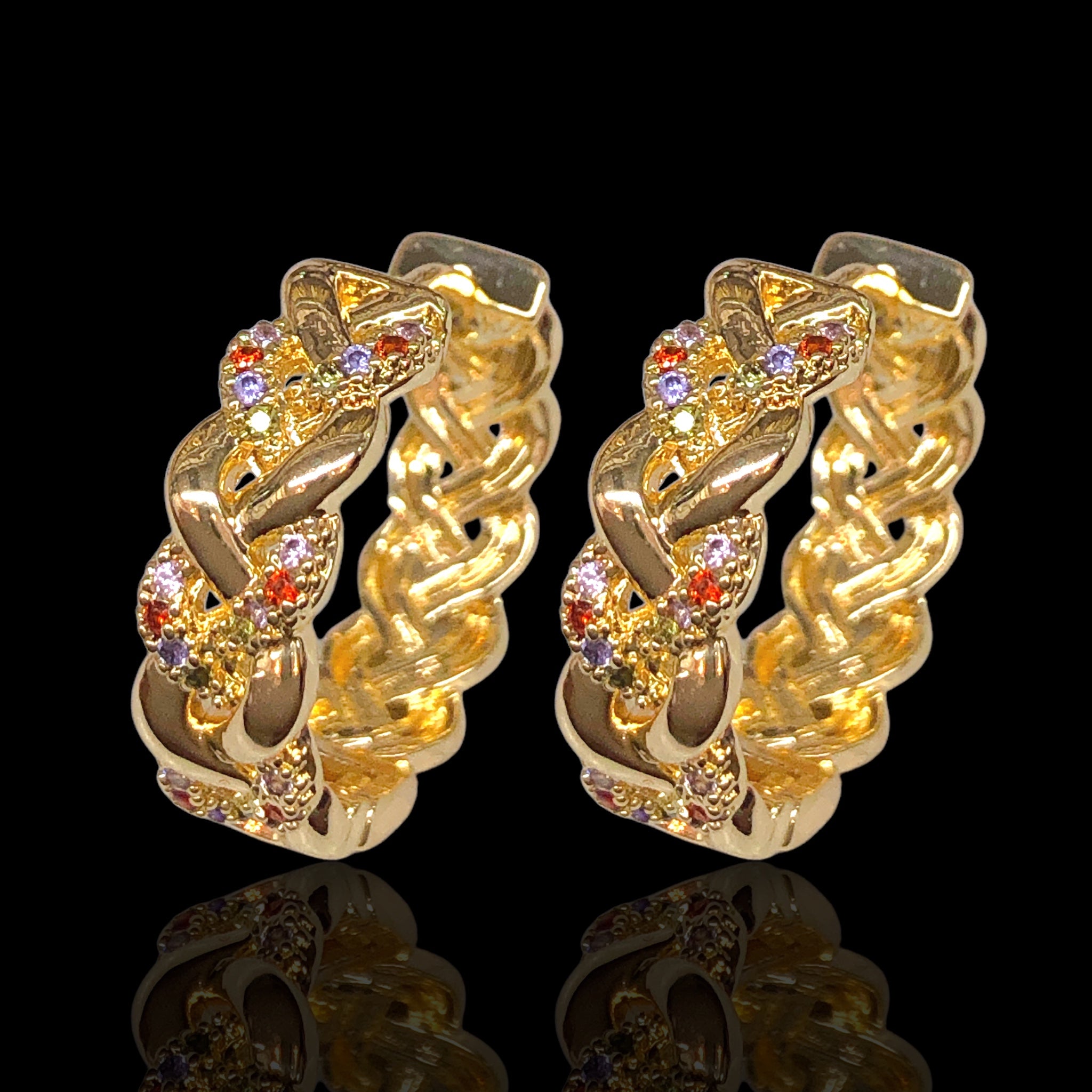 Gold Filled Oro Laminado Luxe Braided Hoop Earrings