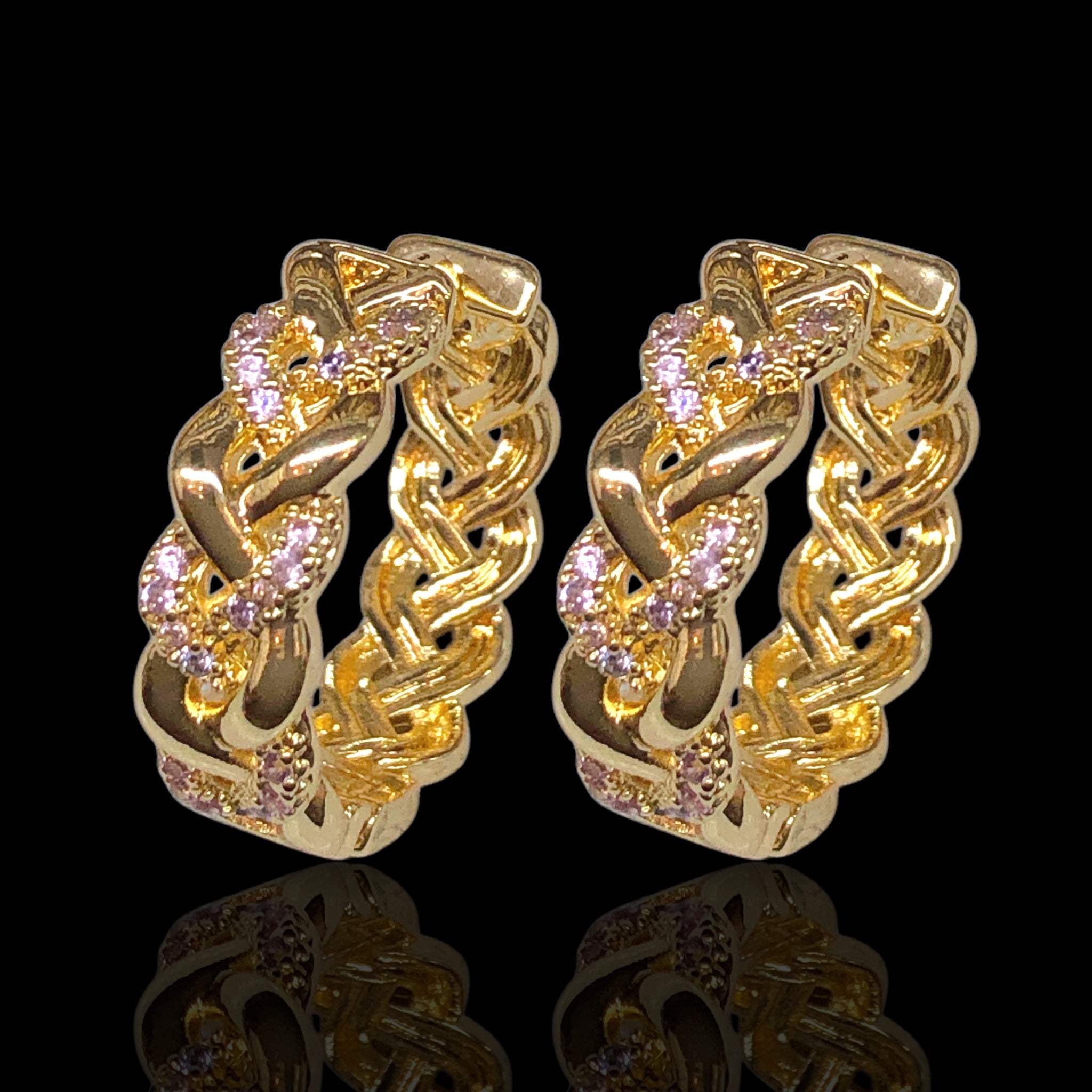 Gold Filled Oro Laminado Luxe Braided Hoop Earrings