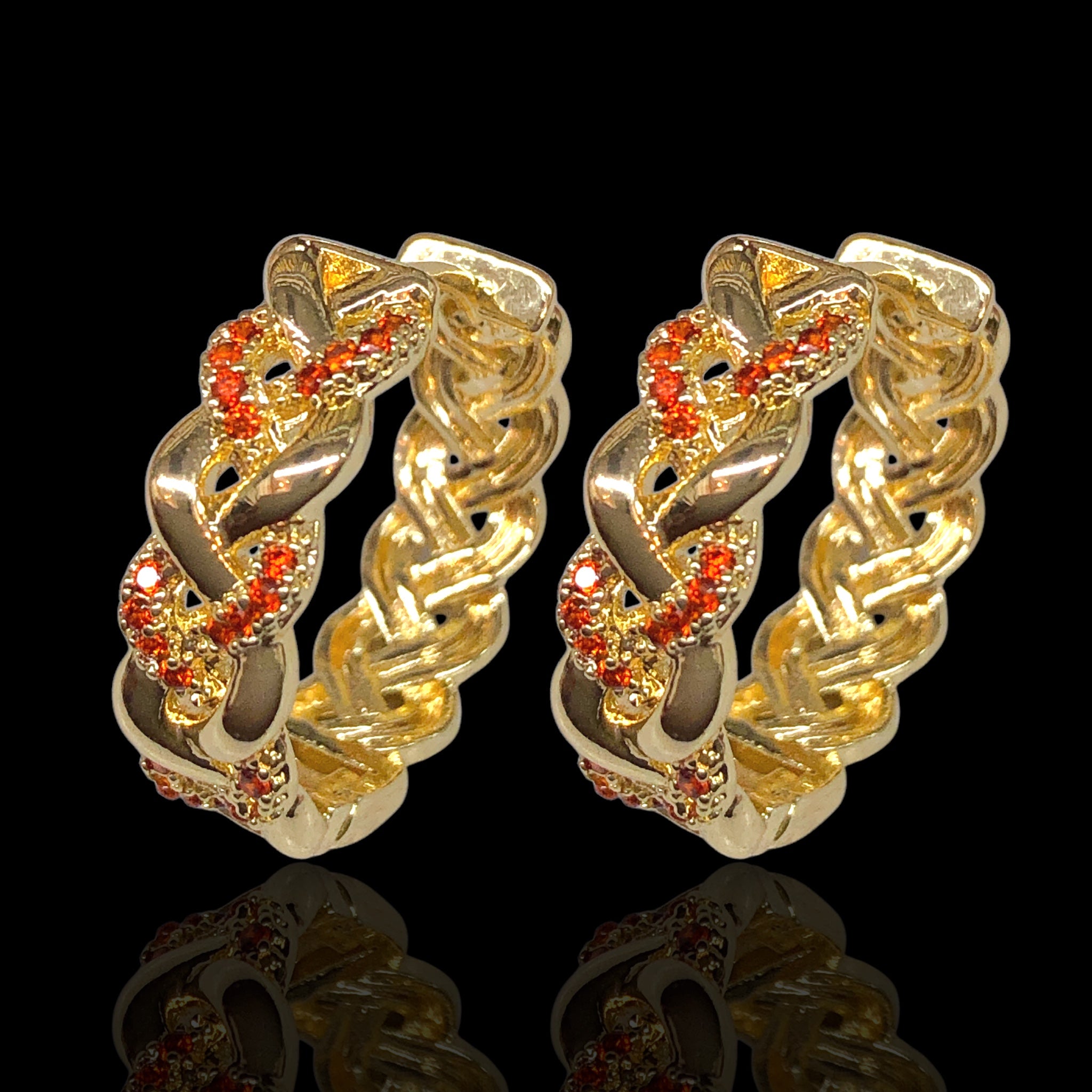 Gold Filled Oro Laminado Luxe Braided Hoop Earrings
