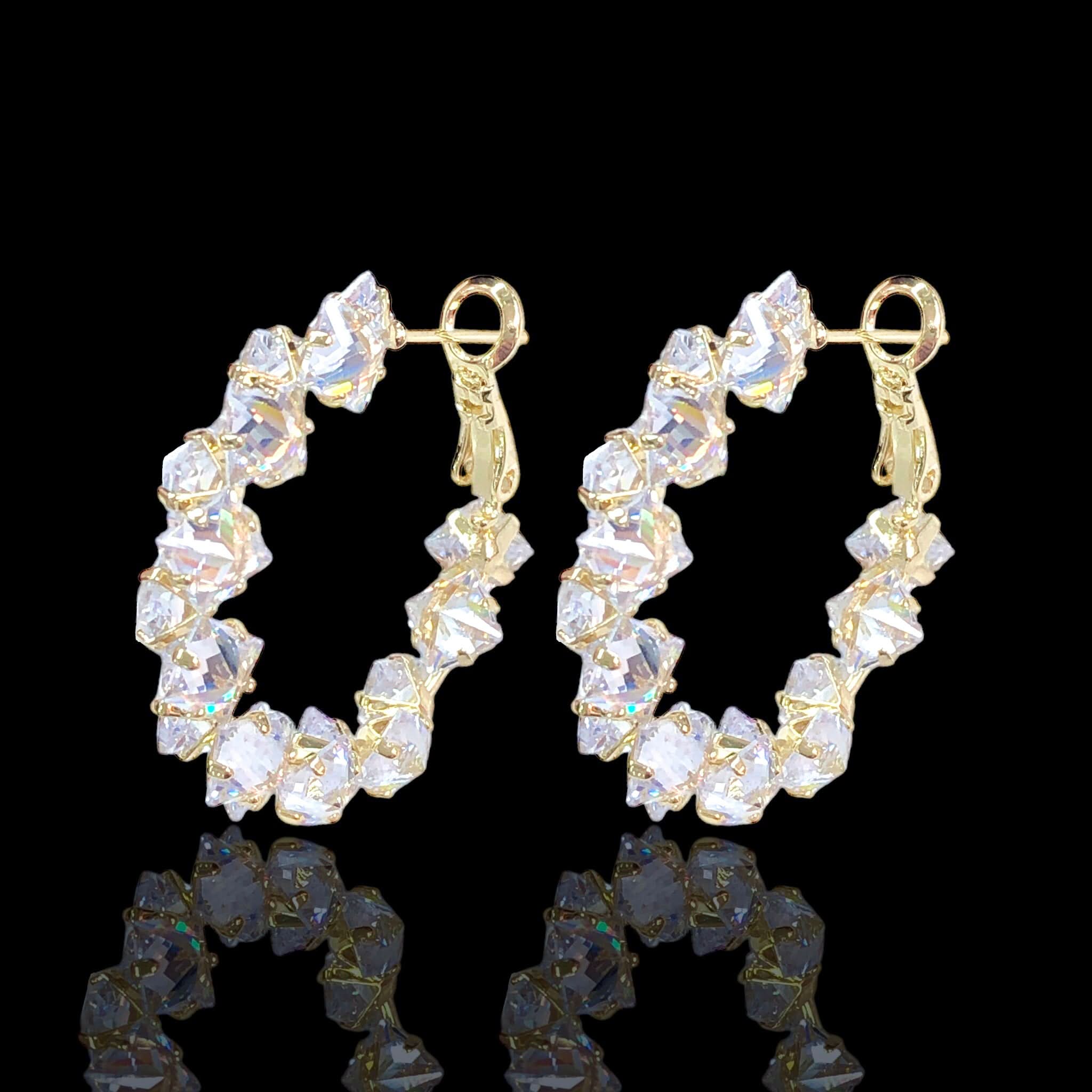 Gold Filled Oro Laminado Midnight Sparkle Zirconia Earrings