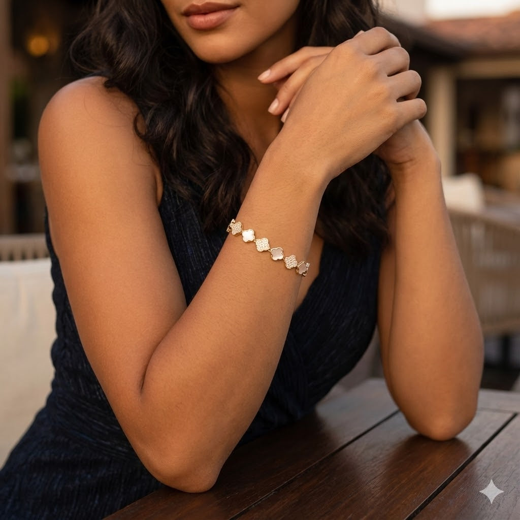 Gold Filled Oro Laminado Milano Gem Blossom Bracelet