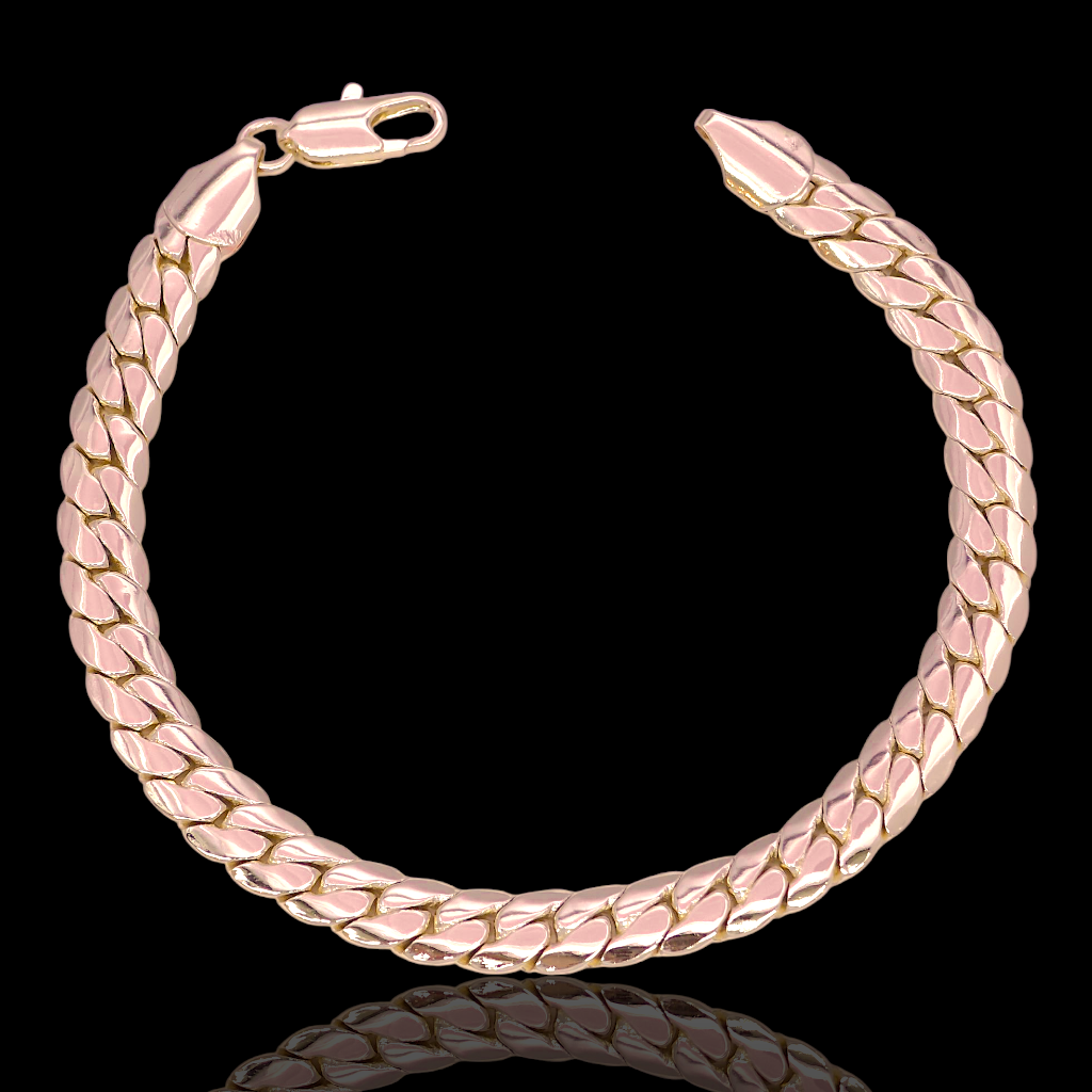 Gold Filled Oro Laminado Milano Interlock Cuban Bracelet (PACK OF 6)