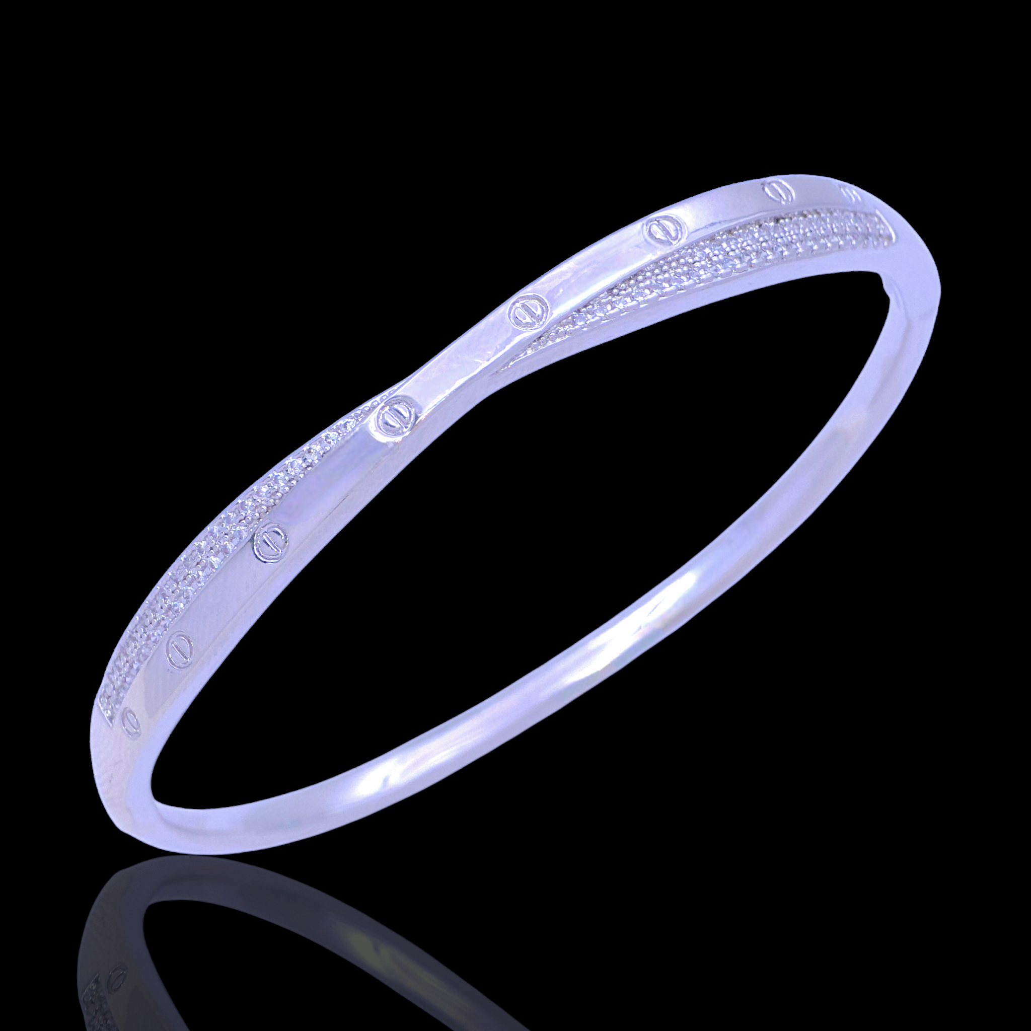 Gold Filled Oro Laminado Milano Renaissance Zirconia Bangle