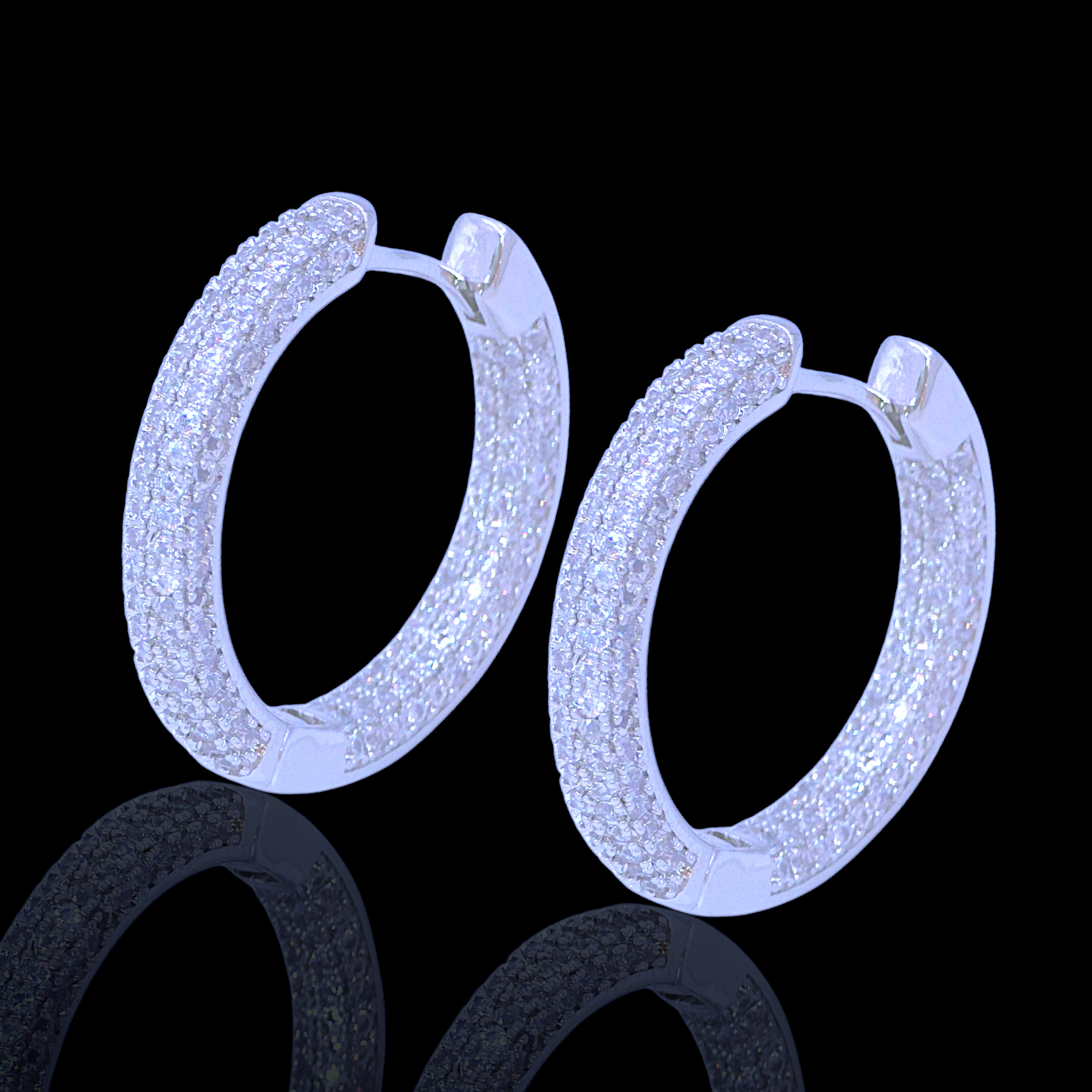 Gold Filled Oro Laminado Monaco Lux Zirconia Hoop Earrings