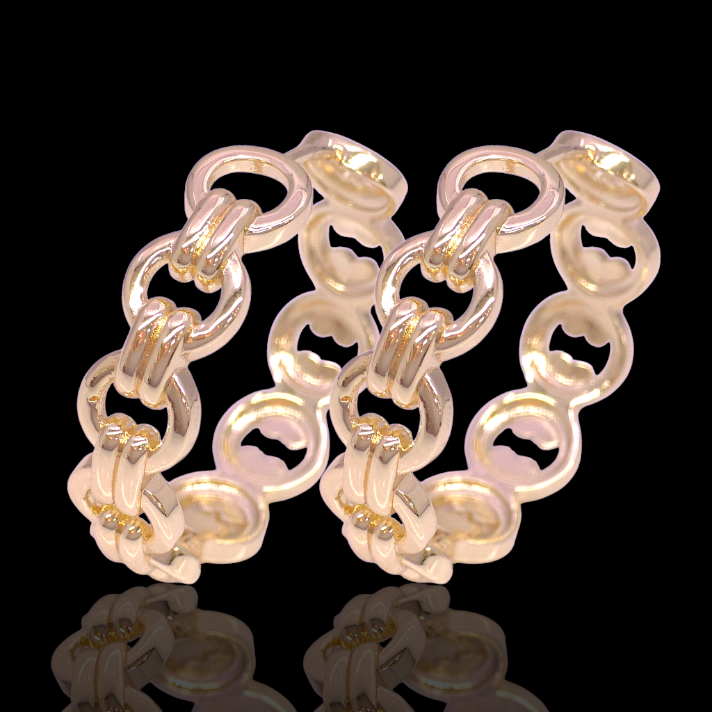 Gold Filled Oro Laminado Morocco Royal Knot Hoop Earrings