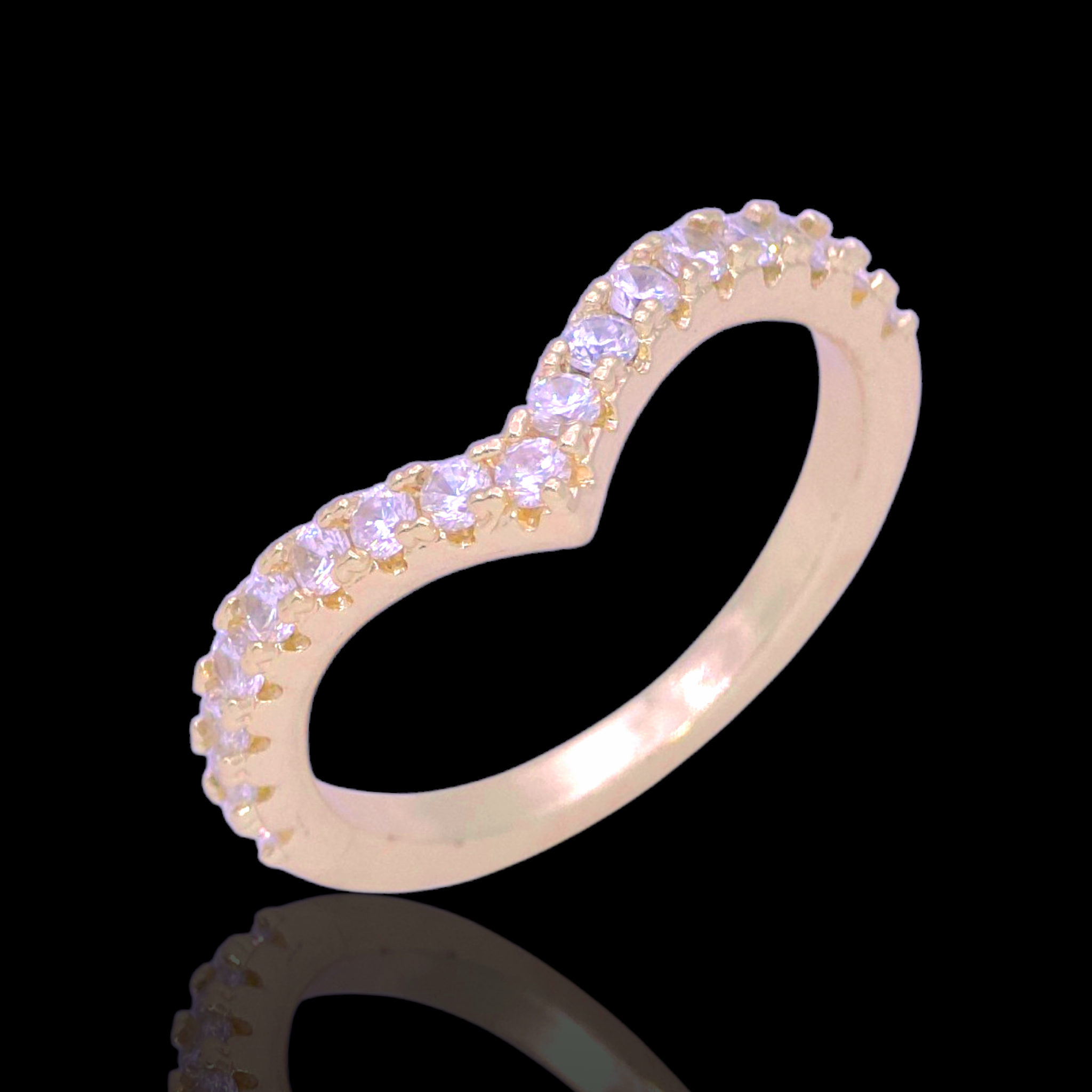 Gold Filled Oro Laminado Ocean Empress Stackable Ring
