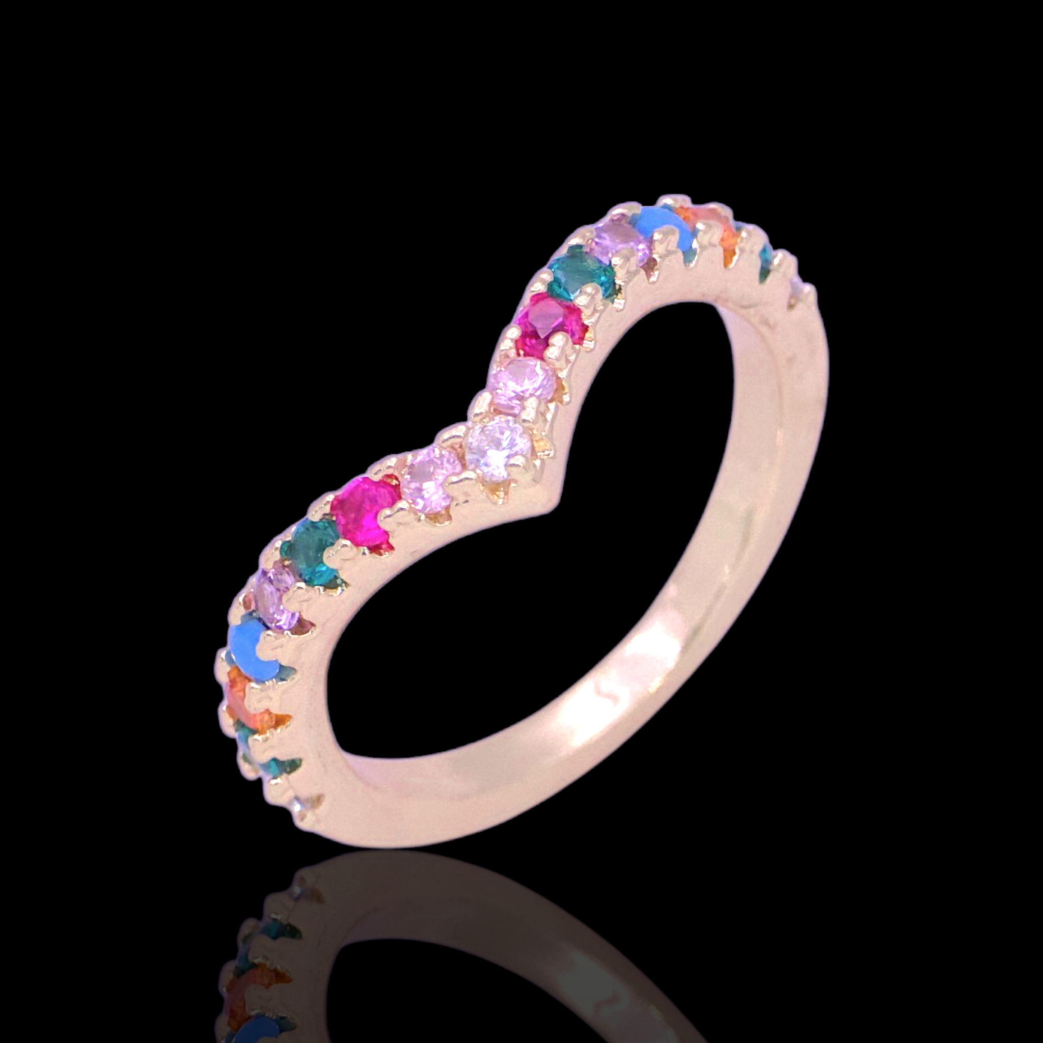 Gold Filled Oro Laminado Ocean Empress Stackable Ring