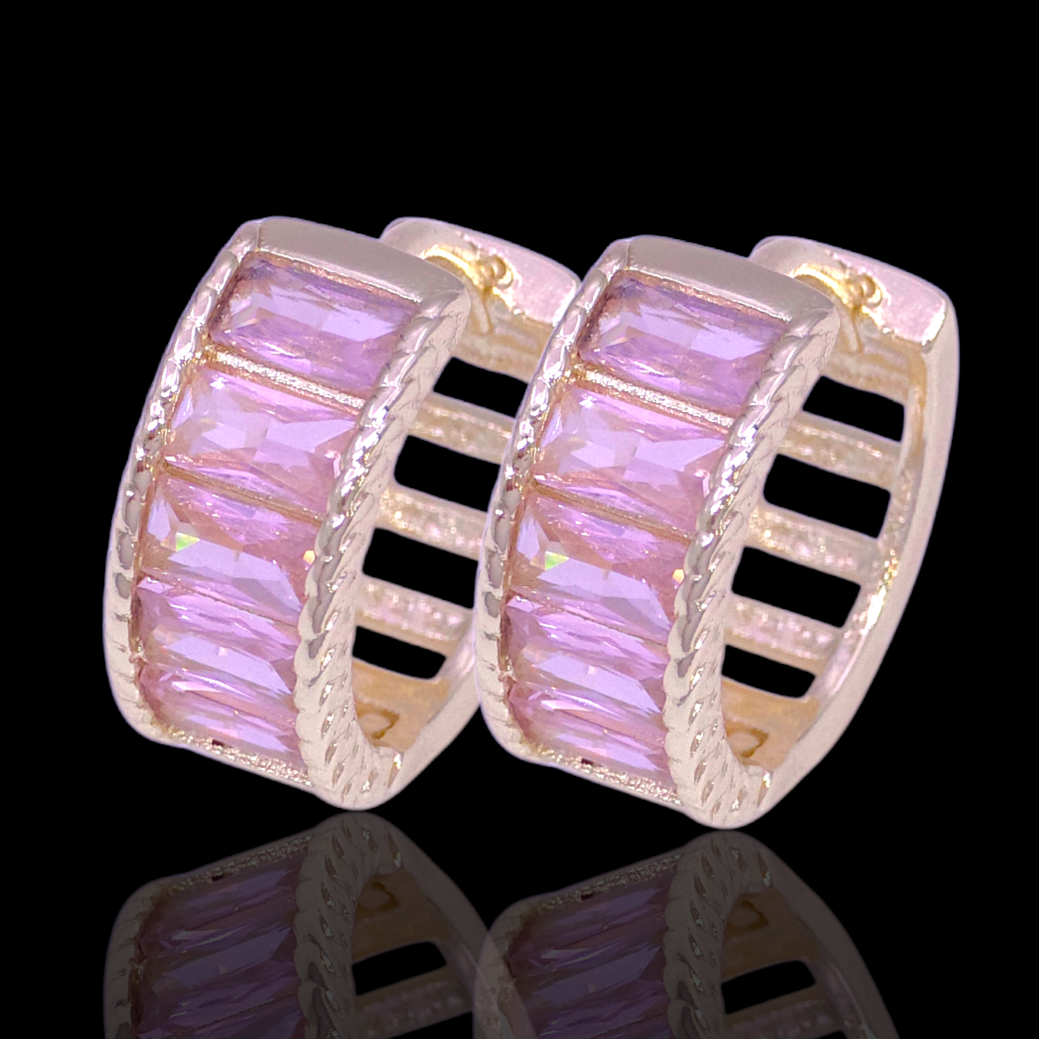 Gold Filled Oro Laminado Oceanic Gem Zirconia Earrings