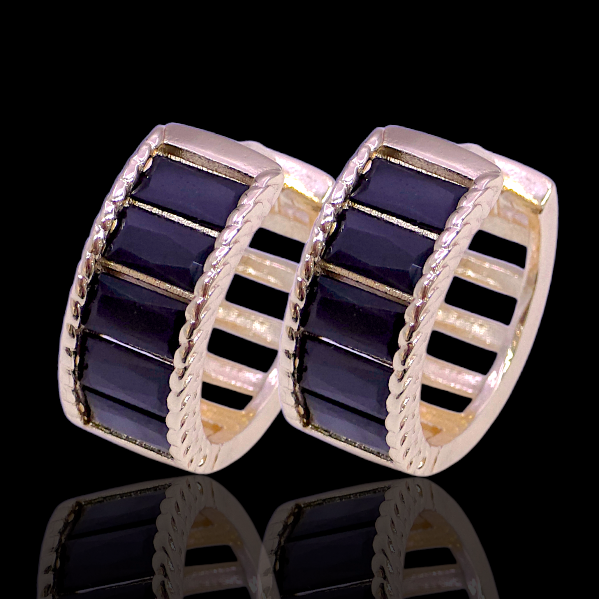Gold Filled Oro Laminado Oceanic Gem Zirconia Earrings