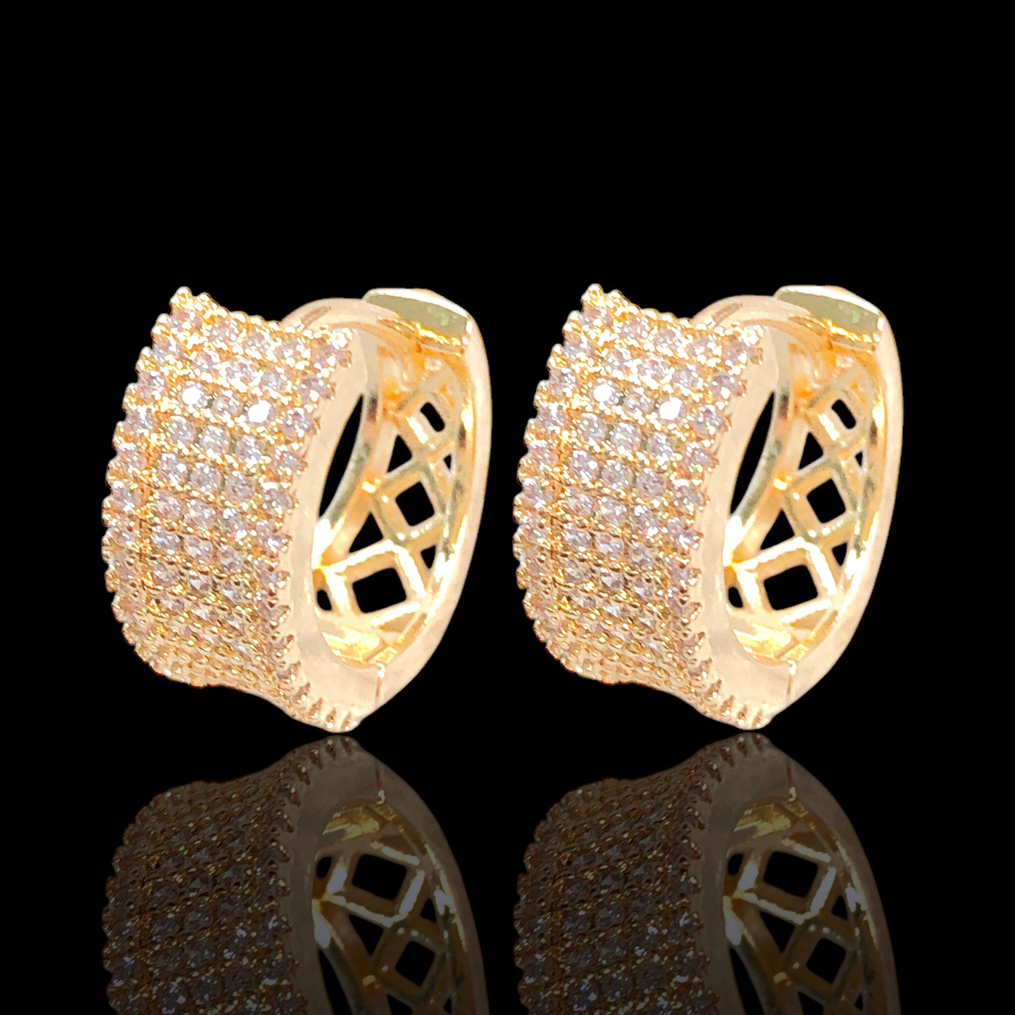 Gold Filled Oro Laminado Tassel Mirage Zirconia Earrings