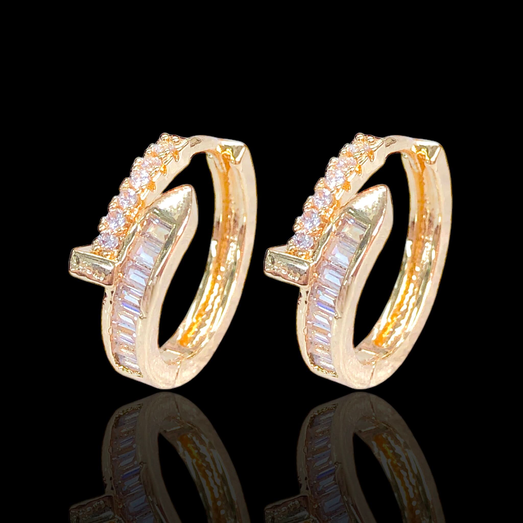 Gold Filled Oro Laminado Venetian Artisan Zirconia Earrings