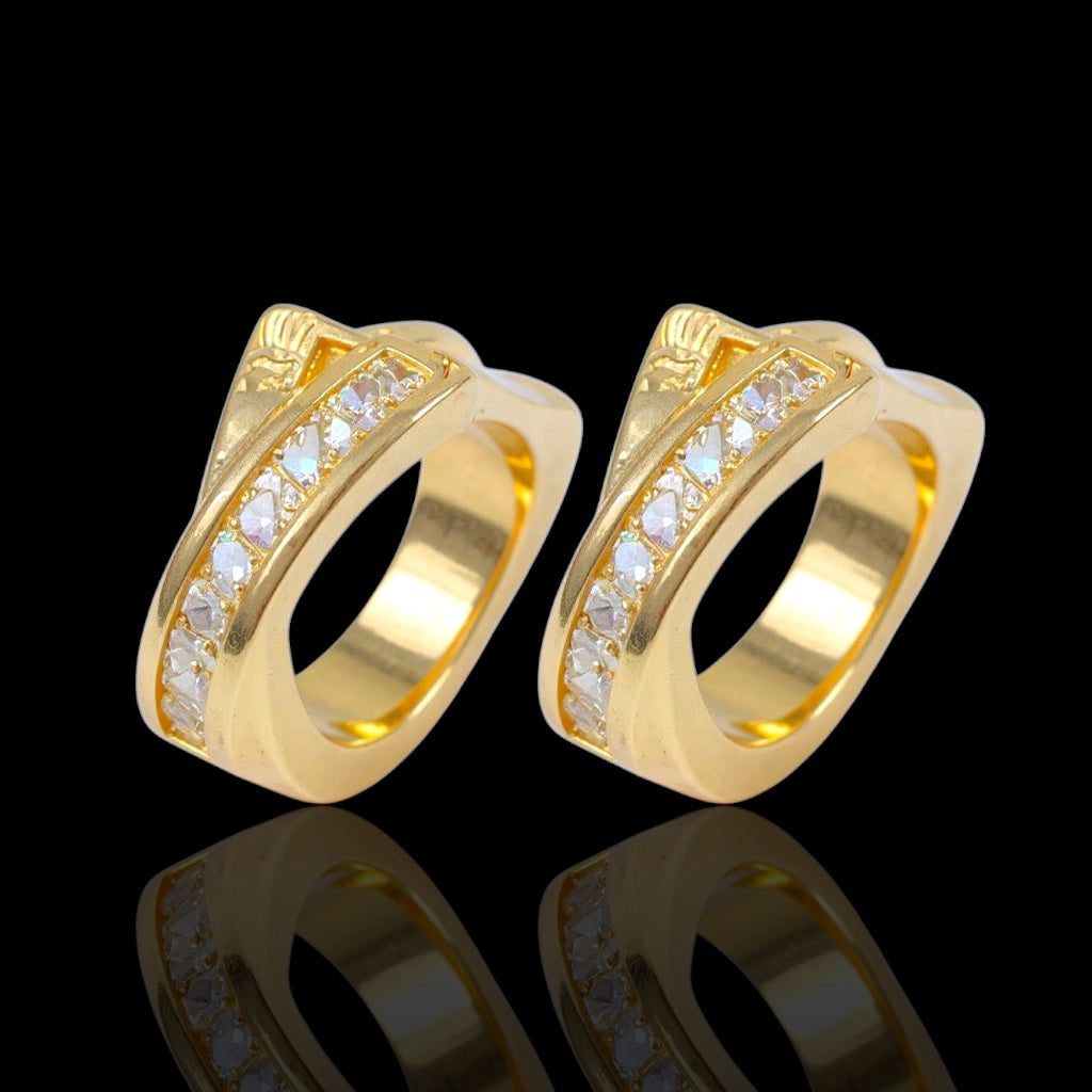 Gold Filled Oro Laminado Venetta Zirconia Huggie Earrings