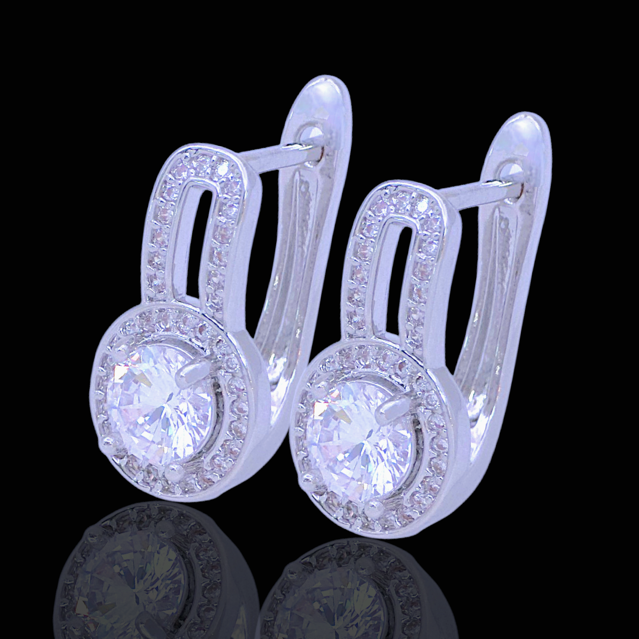 Gold Filled Oro Laminado Vienna Royal Gem Zirconia Earrings