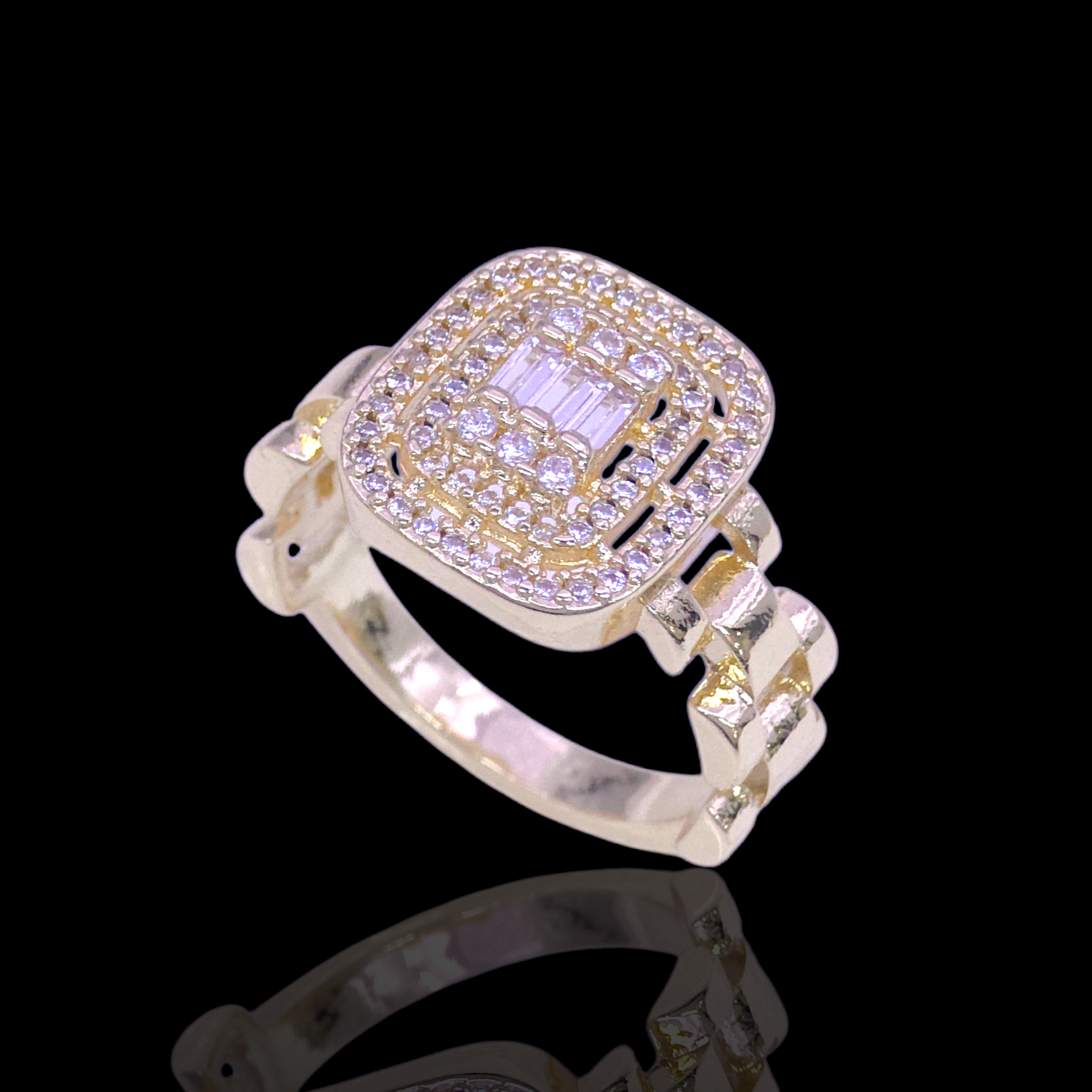 Gold Filled Oro Laminado Vienna Royal Gem Zirconia Ring
