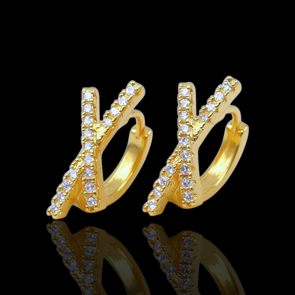 Gold Filled Oro Laminado XOXO Chic Huggie Earrings