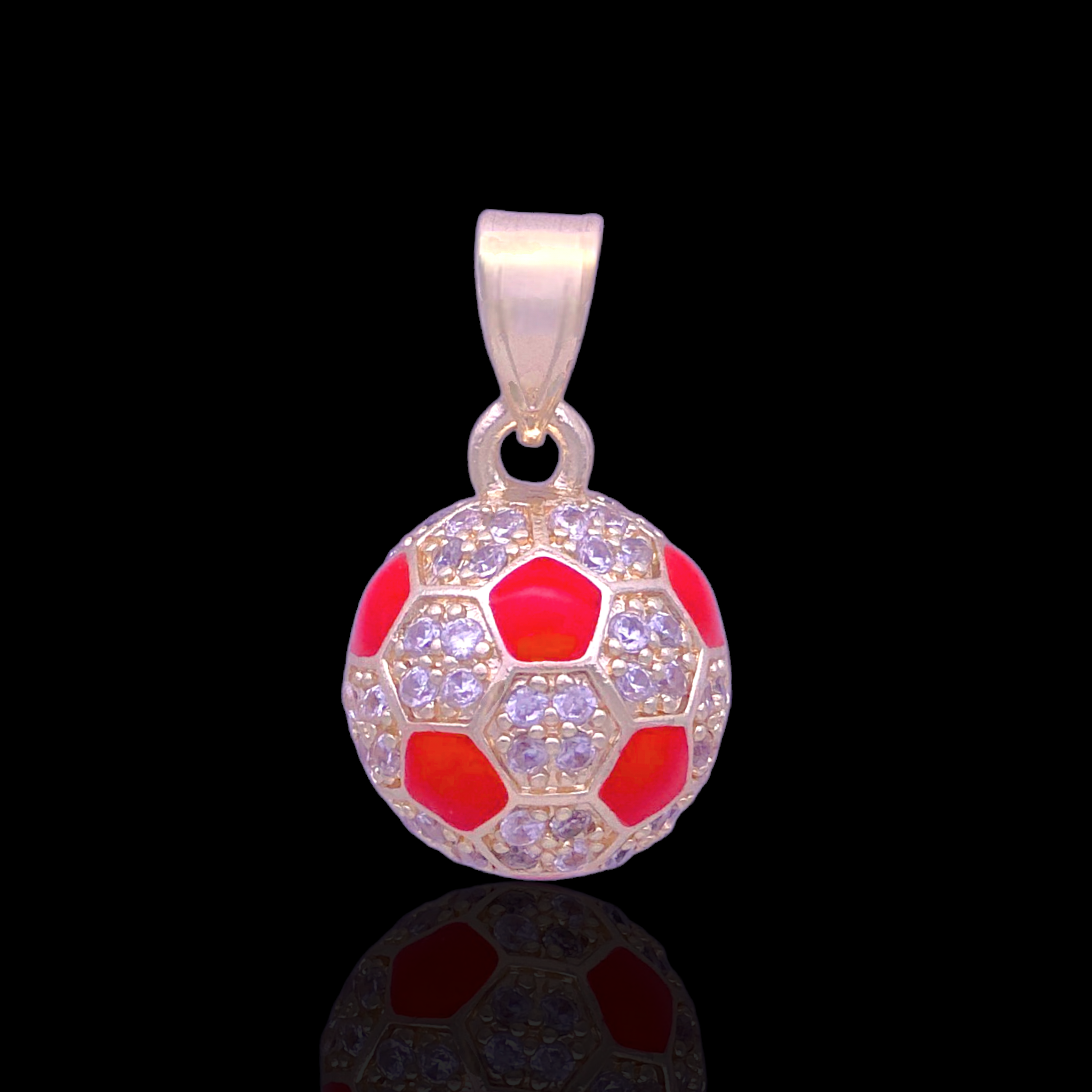 Gold Filled Oro Laminado Zirconia Football Soccer Pendant