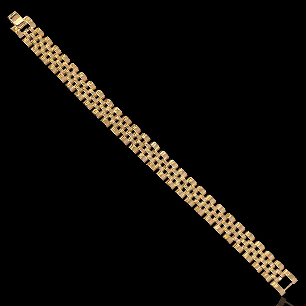 Gold Filled Stainless Steel Florentine Rolx Mens Bracelet