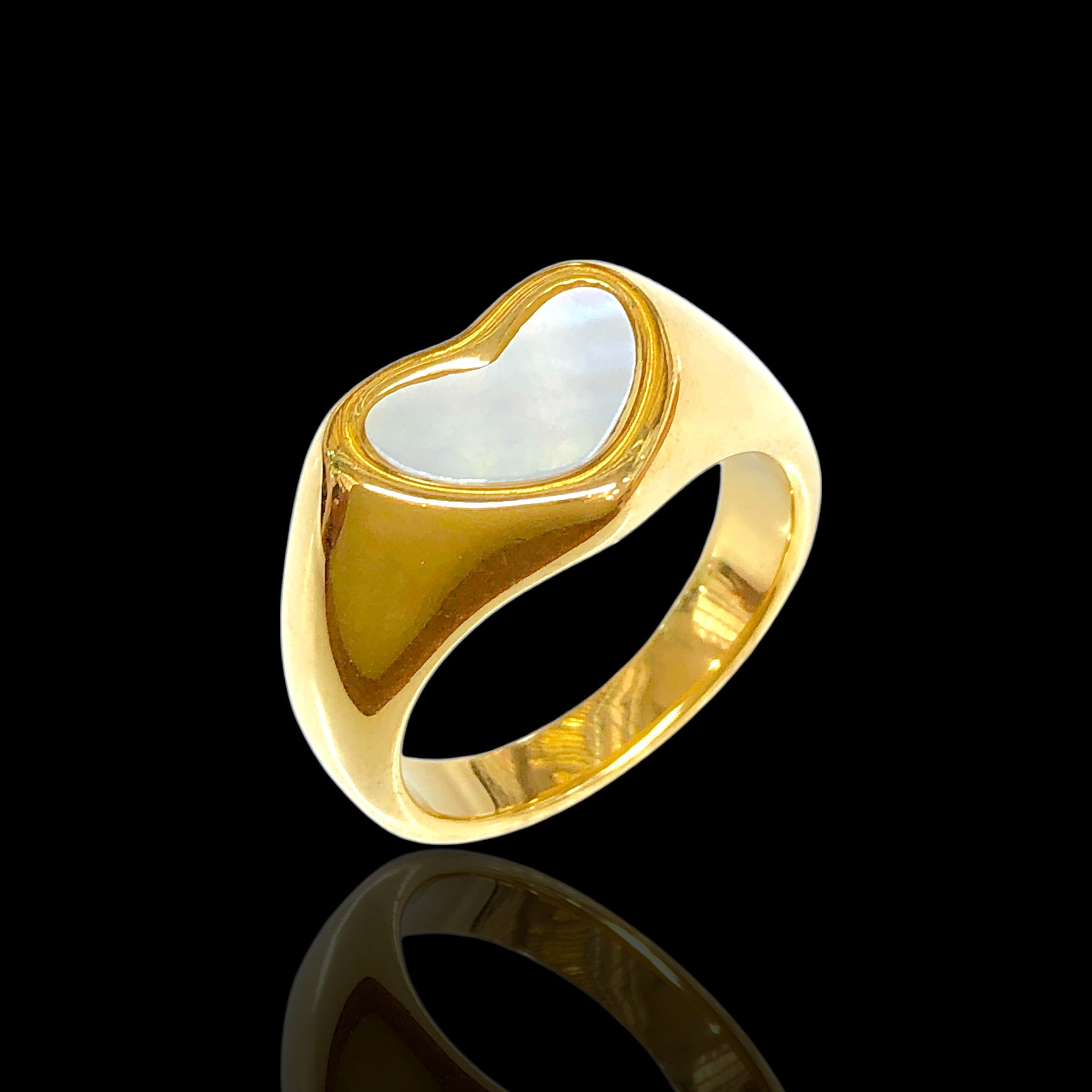 Gold Filled Stainless Steel Pure Heart of the Ocean Ring