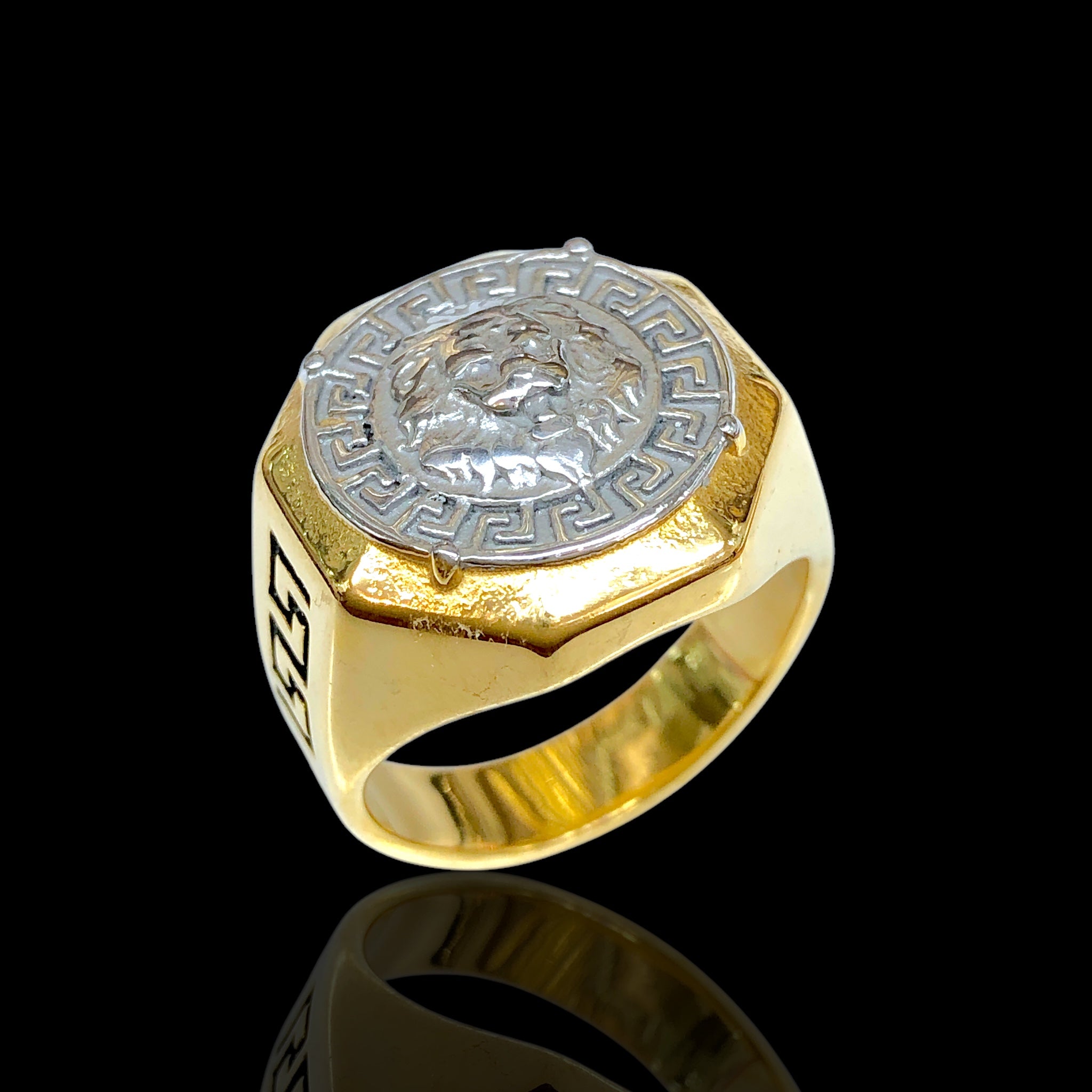 Gold Filled Stainless Steel Romano Courageous Lion Ring