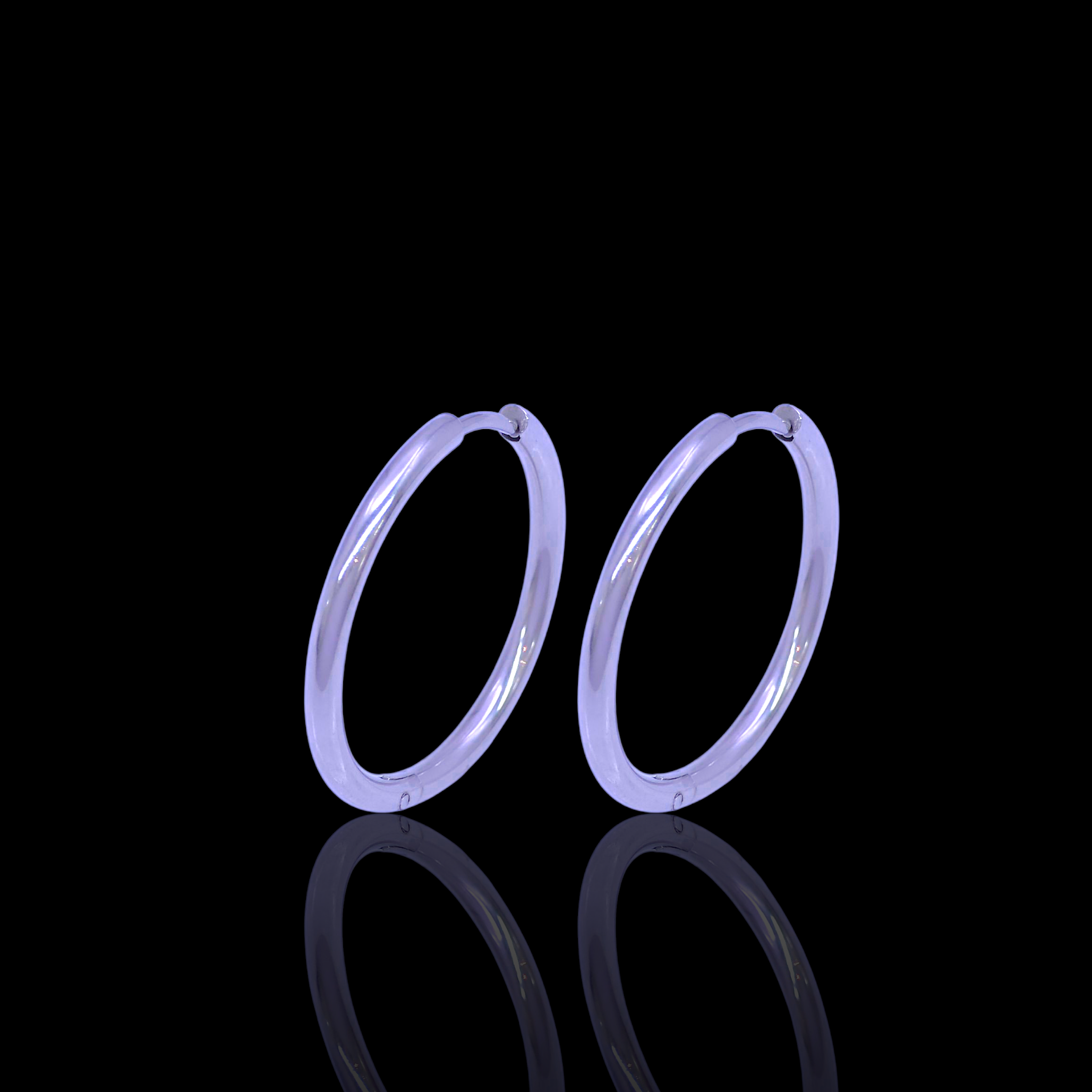 High Polish Stainless Steel Classic Emilia Hoop Earrings