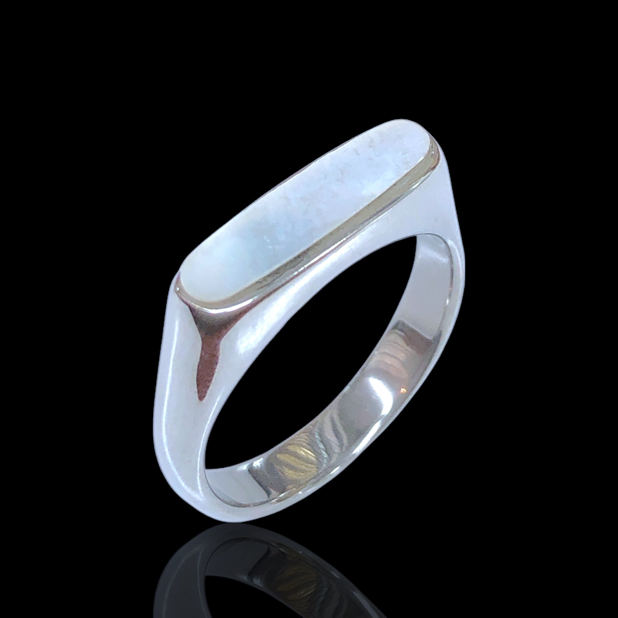 High Polish Stainless Steel Venetian Royal Signet Ring