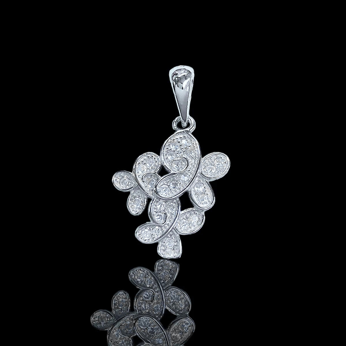 925 Sterling Silver CZ Trio Butterfly Pendant - Kuania 925 Sterling Silver