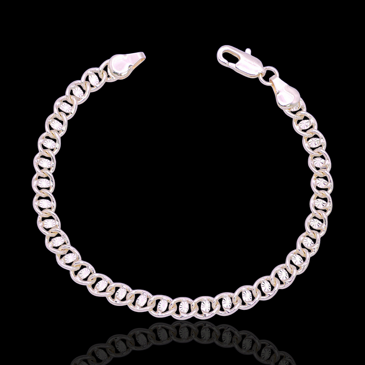 Oro Laminado 5.3mm Aries Rising Sun Chain Bracelet (PACK OF 6)