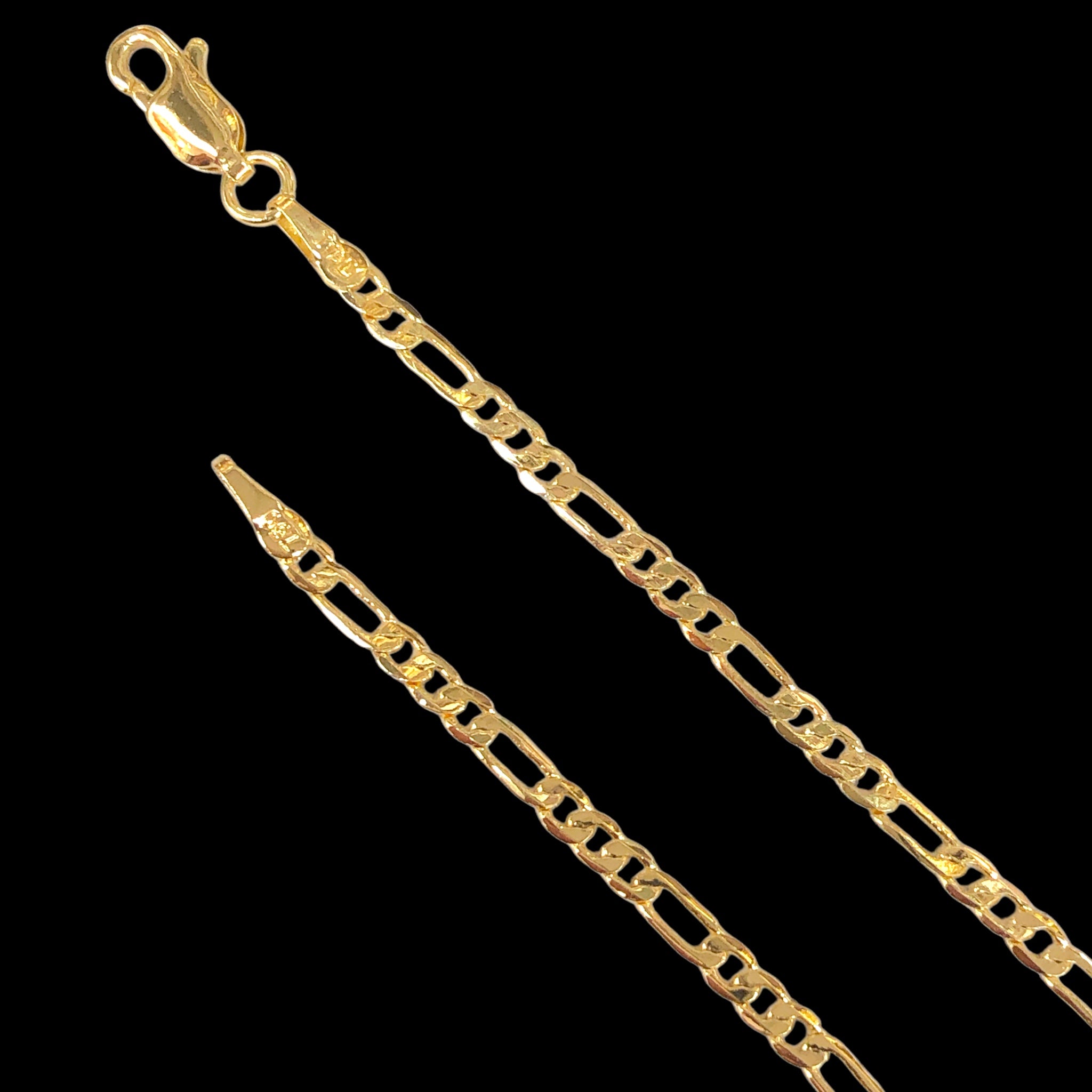Oro Laminado Gold Filled 2.5mm Petite Figaro Chain (Pack of 12)