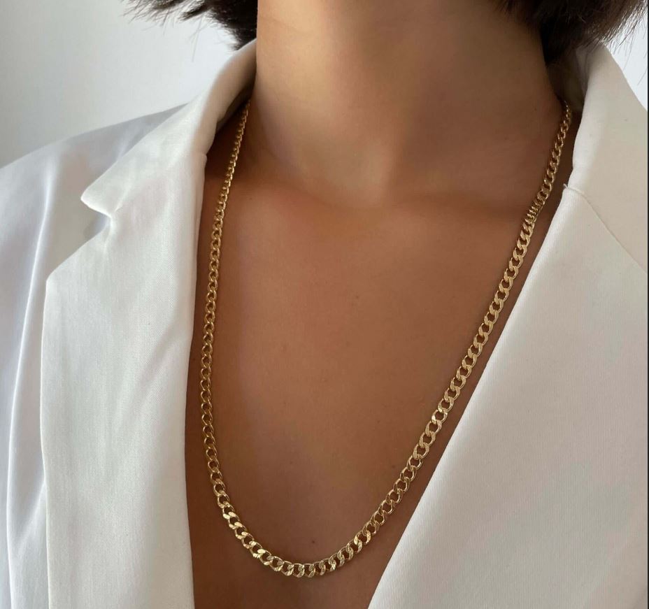 Oro Laminado Gold Filled 4.5mm Cuban Chain (Pack of 6)