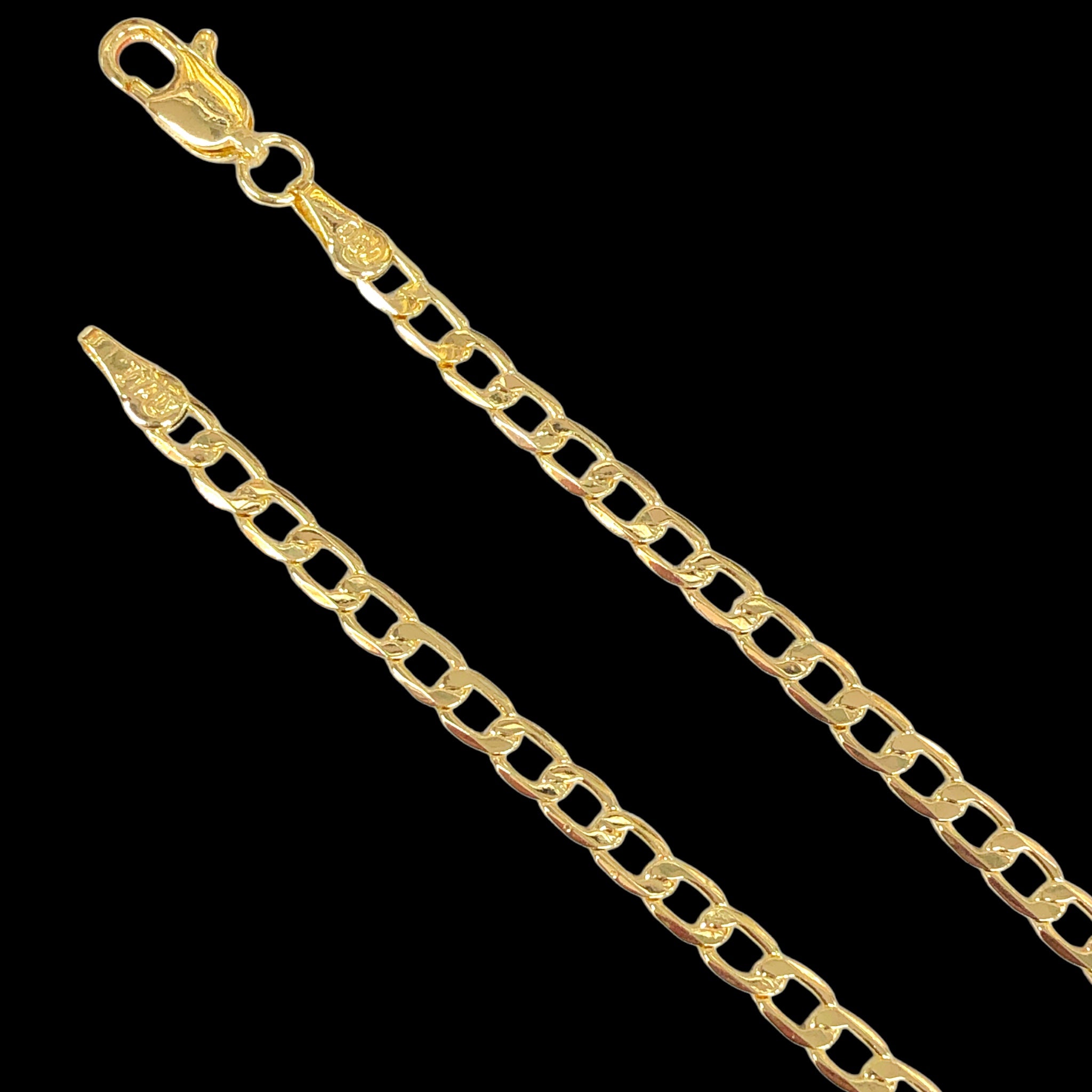 Oro Laminado Gold Filled 4.5mm Cuban Chain (Pack of 6)