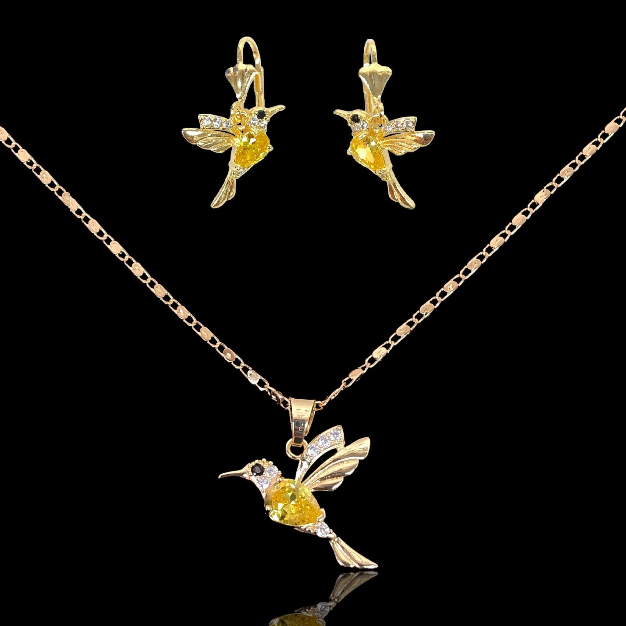 Oro Laminado Gold Filled Amazon Sweet Hummingbird Set