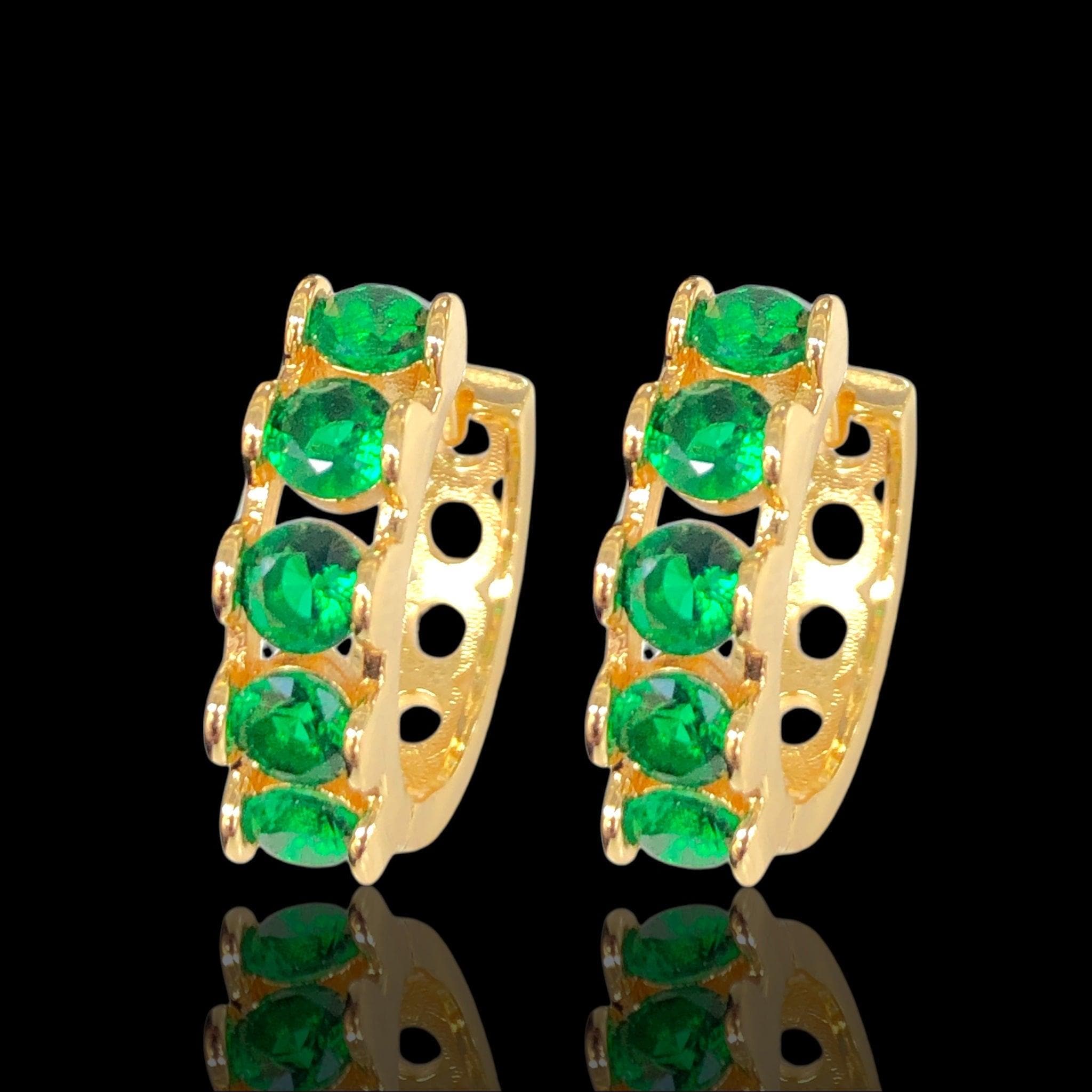 Oro Laminado Gold Filled Athena CZ Hoop Earrings