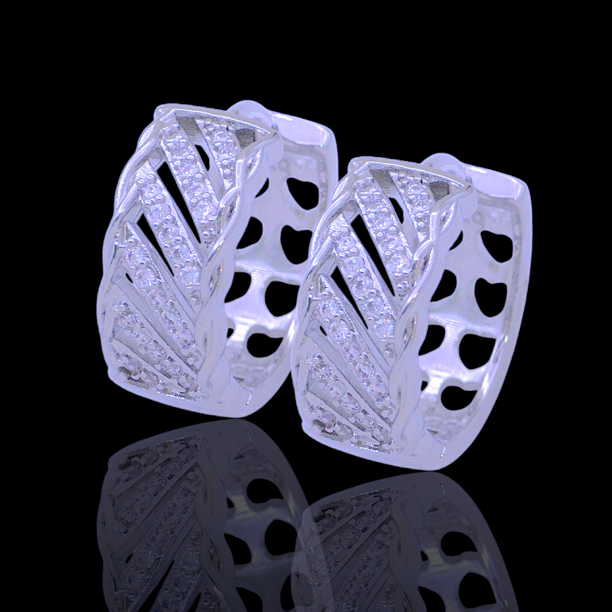 Oro Laminado Gold Filled Austria Chic Zirconia Earrings