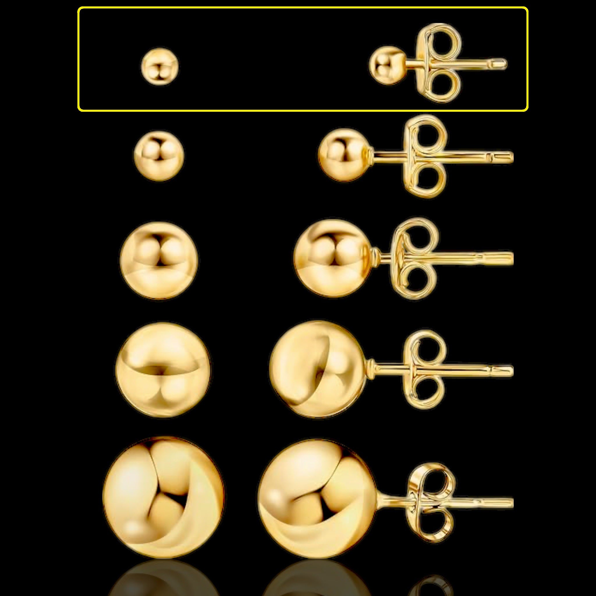 Oro Laminado Gold Filled Ball Stud Earrings (PACK OF 12)