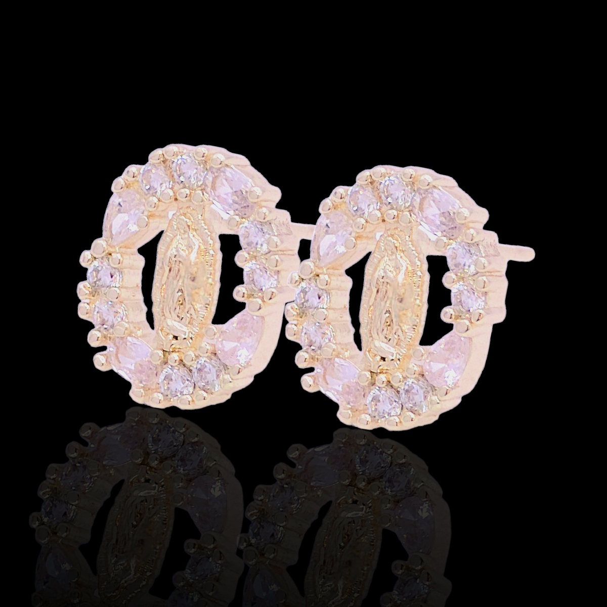Oro Laminado Gold Filled Beloved Guadalupe Earrings