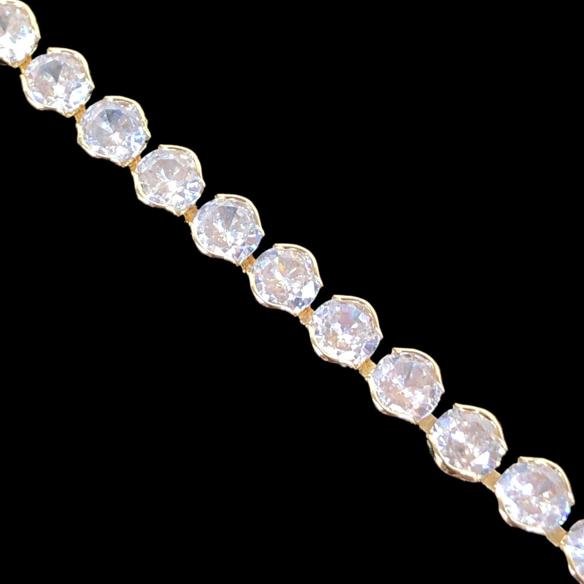 18k Gold-Filled Bonded CZ Tennis Bracelet- kuania oro laminado