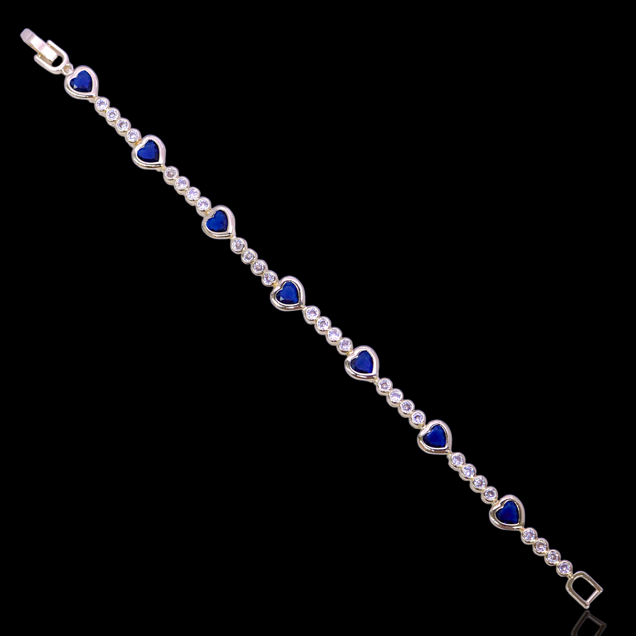 Oro Laminado Gold Filled Brazil Eternal Zirconia Heart Bracelet