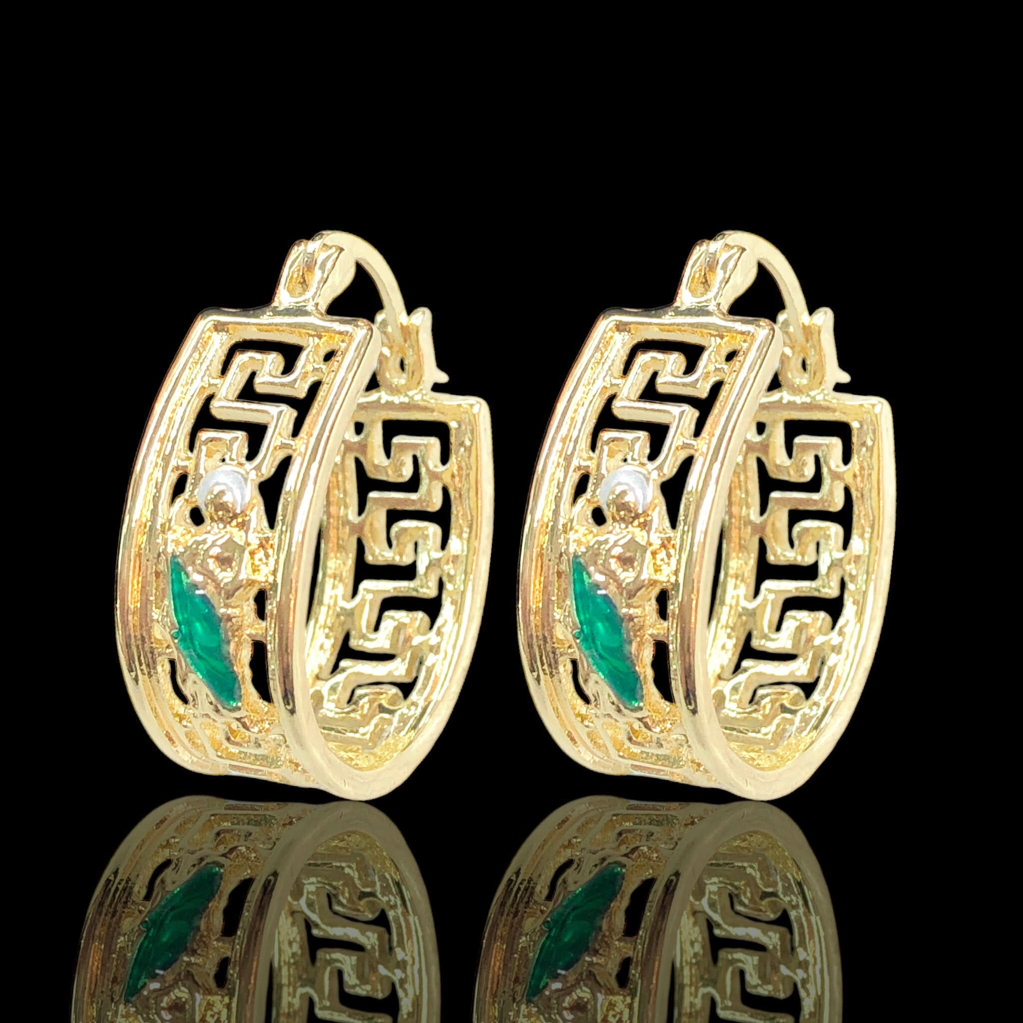Oro Laminado Gold Filled Catholic Saints Hoop Earrings