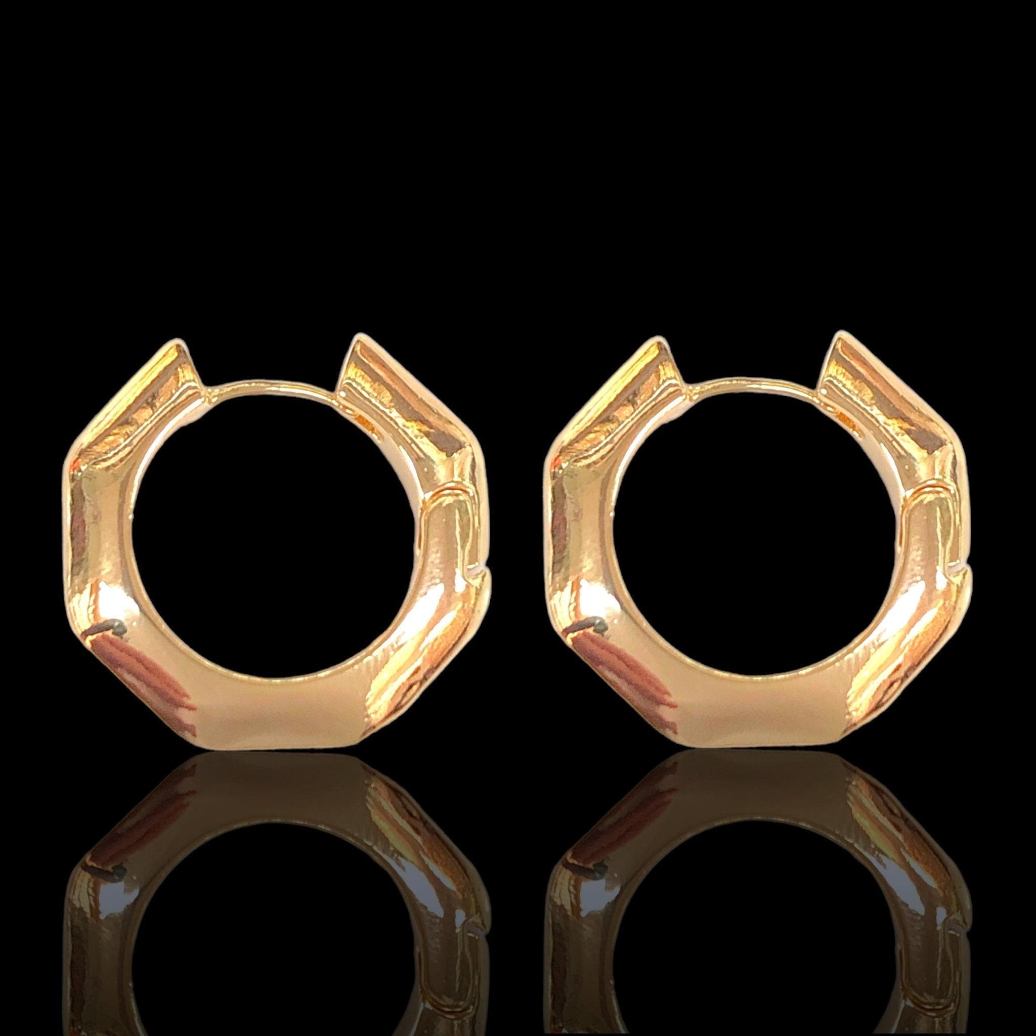 Oro Laminado Gold Filled Classic Florentine Hoop Earrings