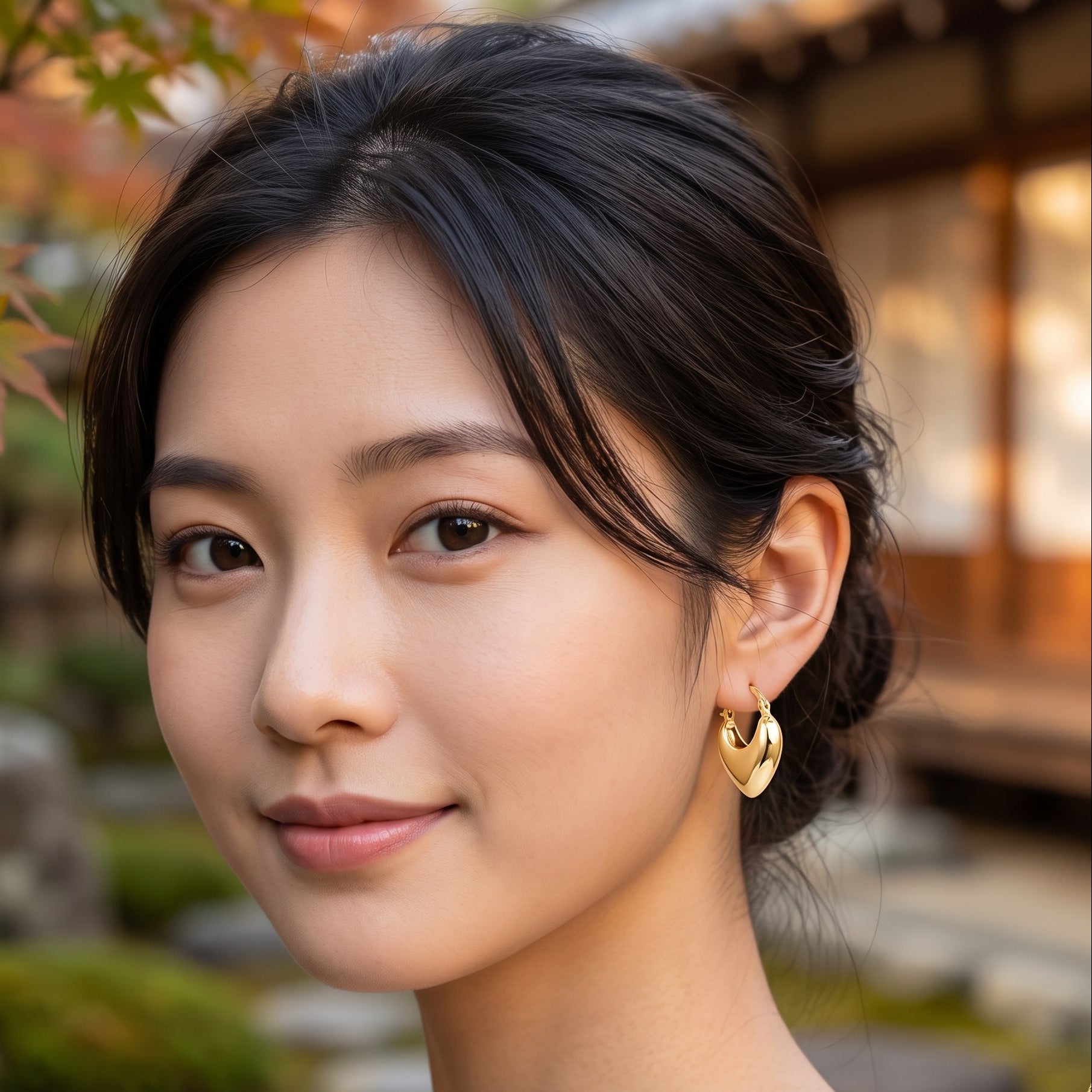 Oro Laminado Gold Filled Classic Italia Amor Heart Earrings